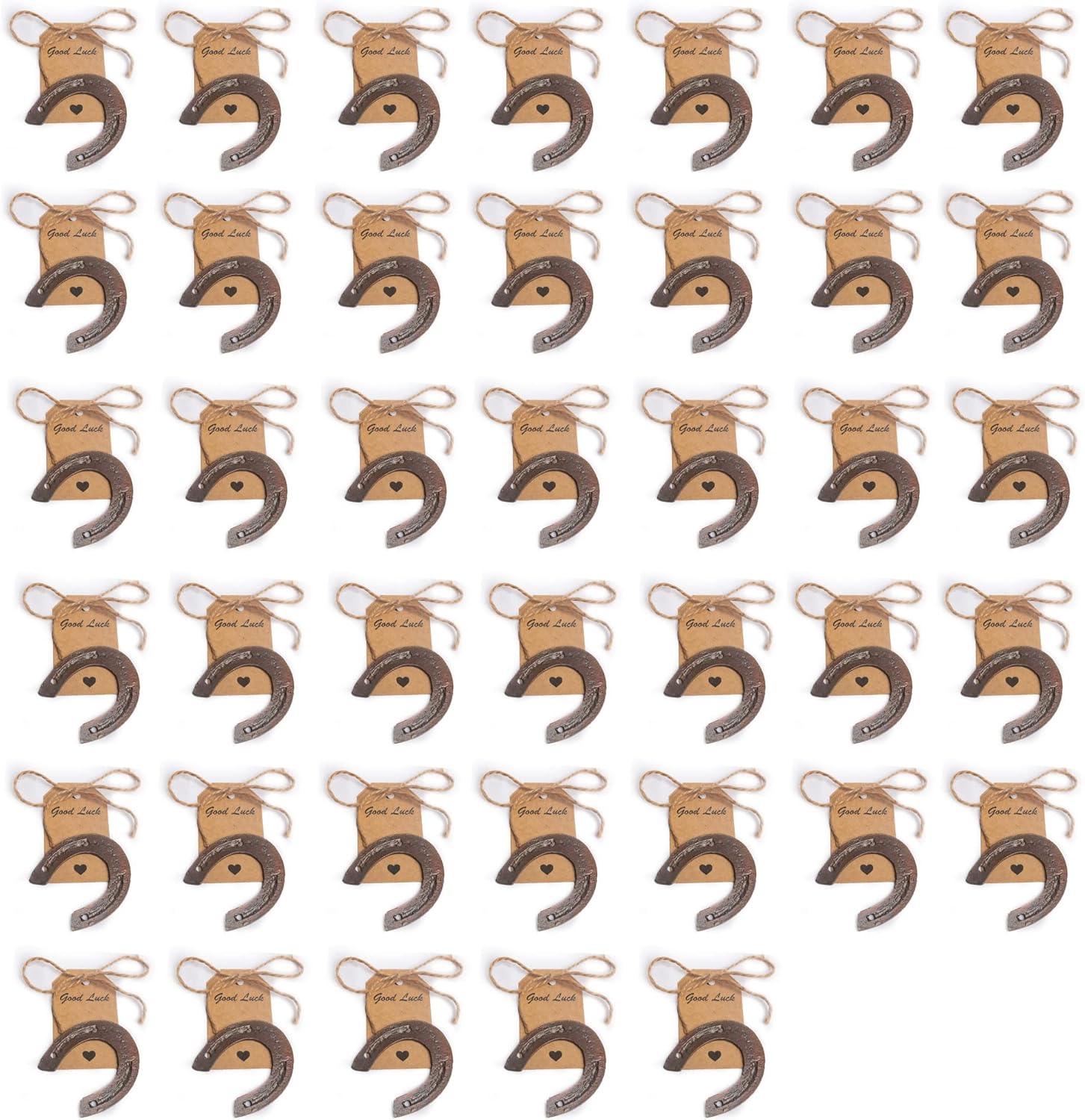 WC 40 Pcs Lucky Horseshoes Western Christmas Decor Wedding Favors Rustic Horseshoe Mini Horse Decor Party Western Party Decorations Baby Shower Return Gifts with Tags Vintage Craft Horseshoe