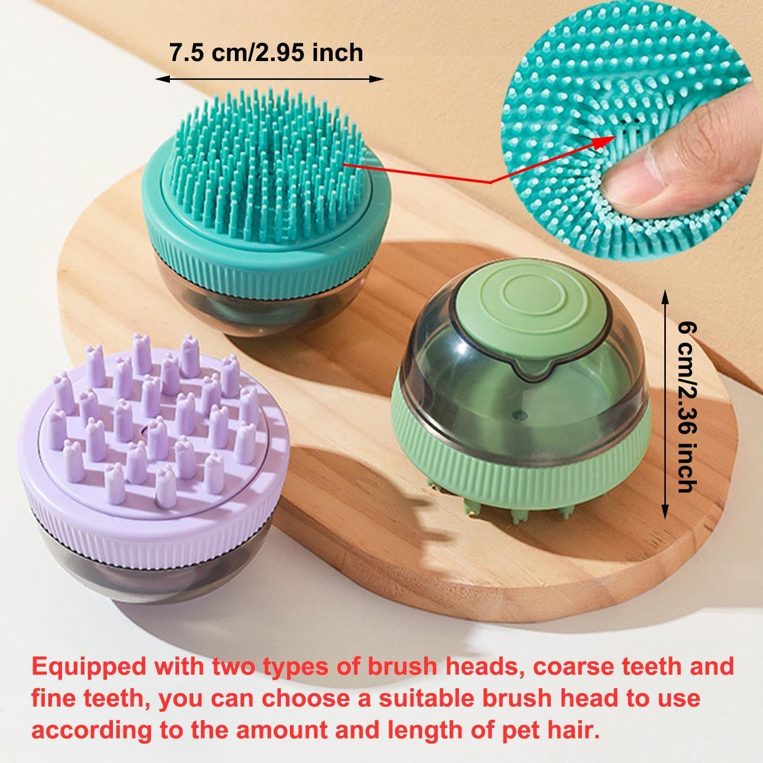Pet Grooming Brush Bath Shampoo Massage Dispenser Shower Brush, 1Pc Dog Bath Brush Scrubber Soft Silicone Pet Grooming Brush Bath Shampoo Massage Dispenser Shower Brush Pet Massage Shower Brush,Green - Green image number 5