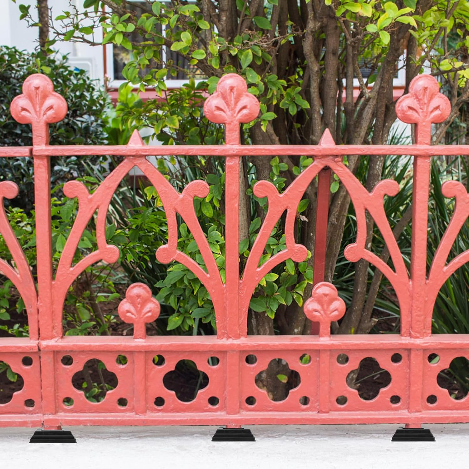 UFURMATE Post Base Cover, 6Pcs 50X50Mm Plastic Post Base Cover Plates Black Decorative Split Post Skirt Cover Square Railing Base Cover for Stair Handrail Fence image number 6