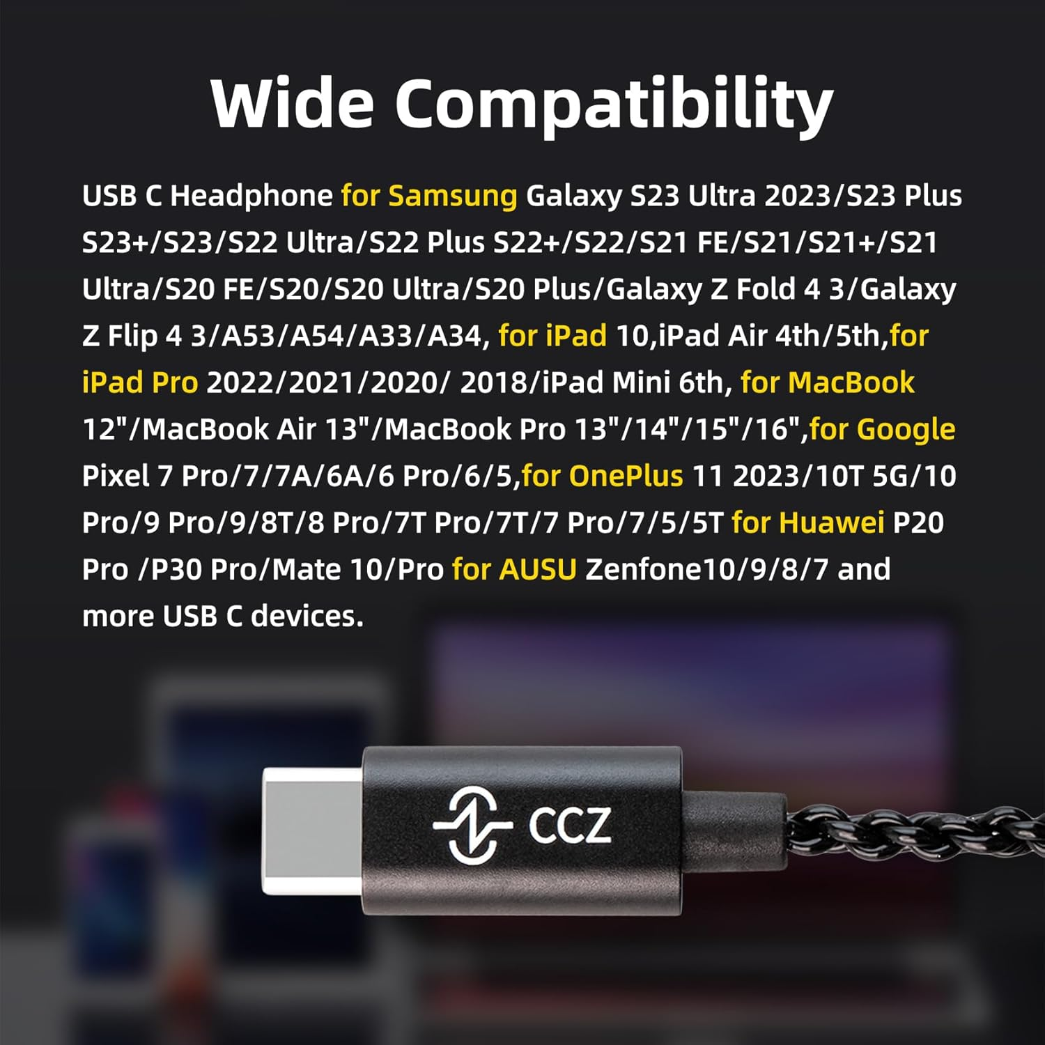 Yinyoo CCZ Melody USB-C In-Ear Monitors Hybrid 1BA 1DD Hifi Headphones, Deep Bass, Lightweight In-Ear Headphones IEM with 4N OFC Cable for Musicians/Drummers/Bassists (Purple Blue, with Microphone image number 3