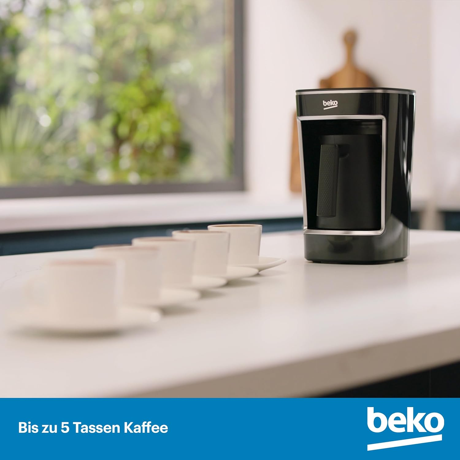 Beko TKM 2341 5-Cup Mocha Maker, Cooksense, Frothy Turkish Coffee, Spill-Proof, One-Touch Control, Black image number 6