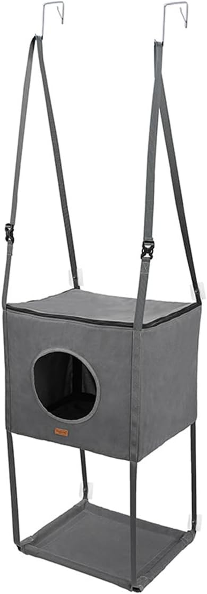 AIMALL Cat Hammock Bed Hanging Cat House Double Layer Door Mounted Cat Nest with Metal Hooks Adjustable Straps PVC Frame Foldable Space Saving Pet Hammock image number 1
