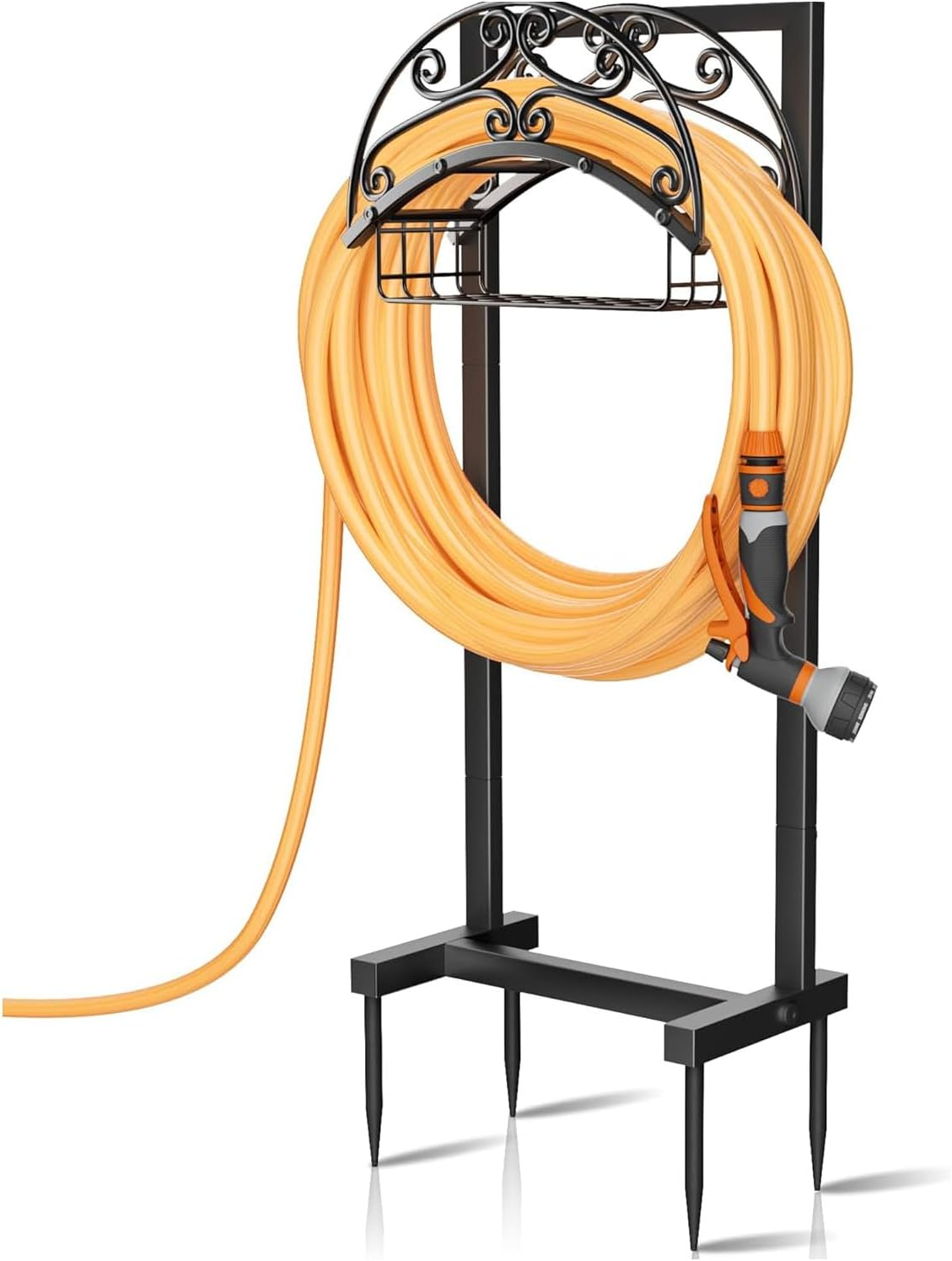 Garden Hose Holder,Heavy-Duty Freestanding Metal Stand,Detachable Water Hose Holders Stand Holds151Ft Hose,Easy to Install for Outdoor Yard, Lawn, Garden image number 5