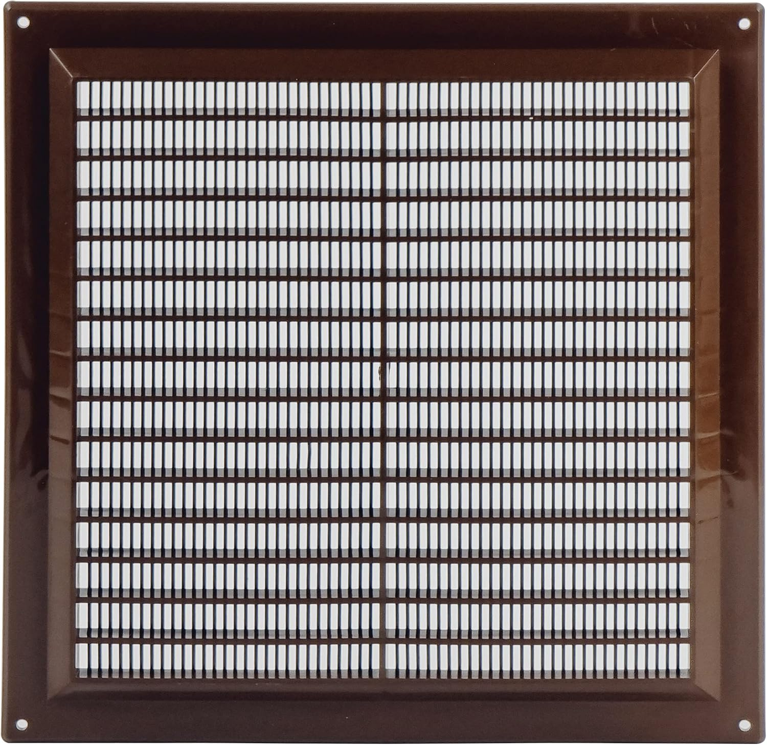 Steinberg14 Brown 150Mm Air Vent Cover with Insect Mesh - 6 Inch round Air Vent Covers for Walls and Ceilings - Air Vents for Interior Walls - Plastic Ventilation Grille