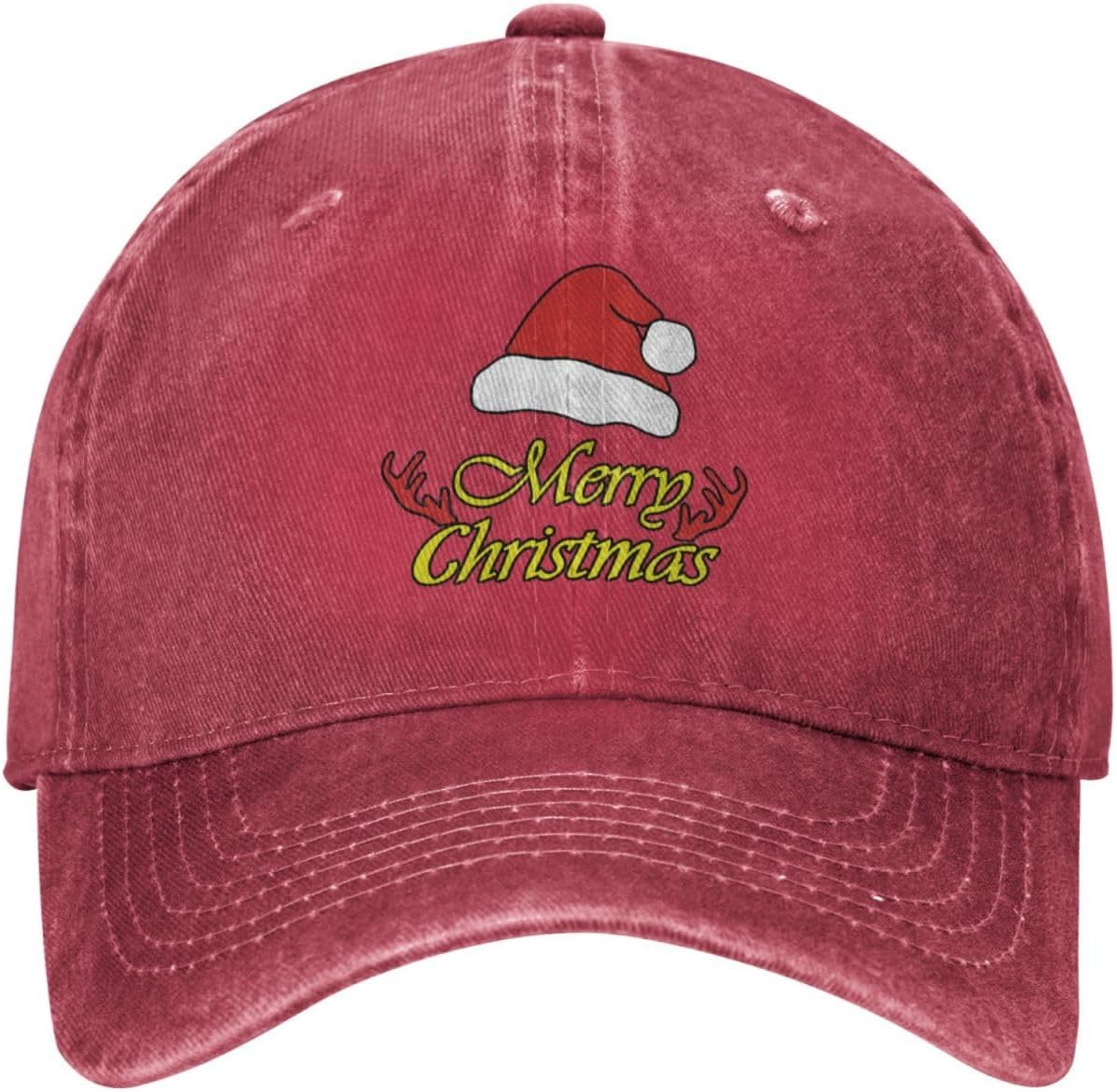 Flyjbs Merry Christmas Hats for Men Holiday Trucker Hats Women Adjustable Baseball Cap
