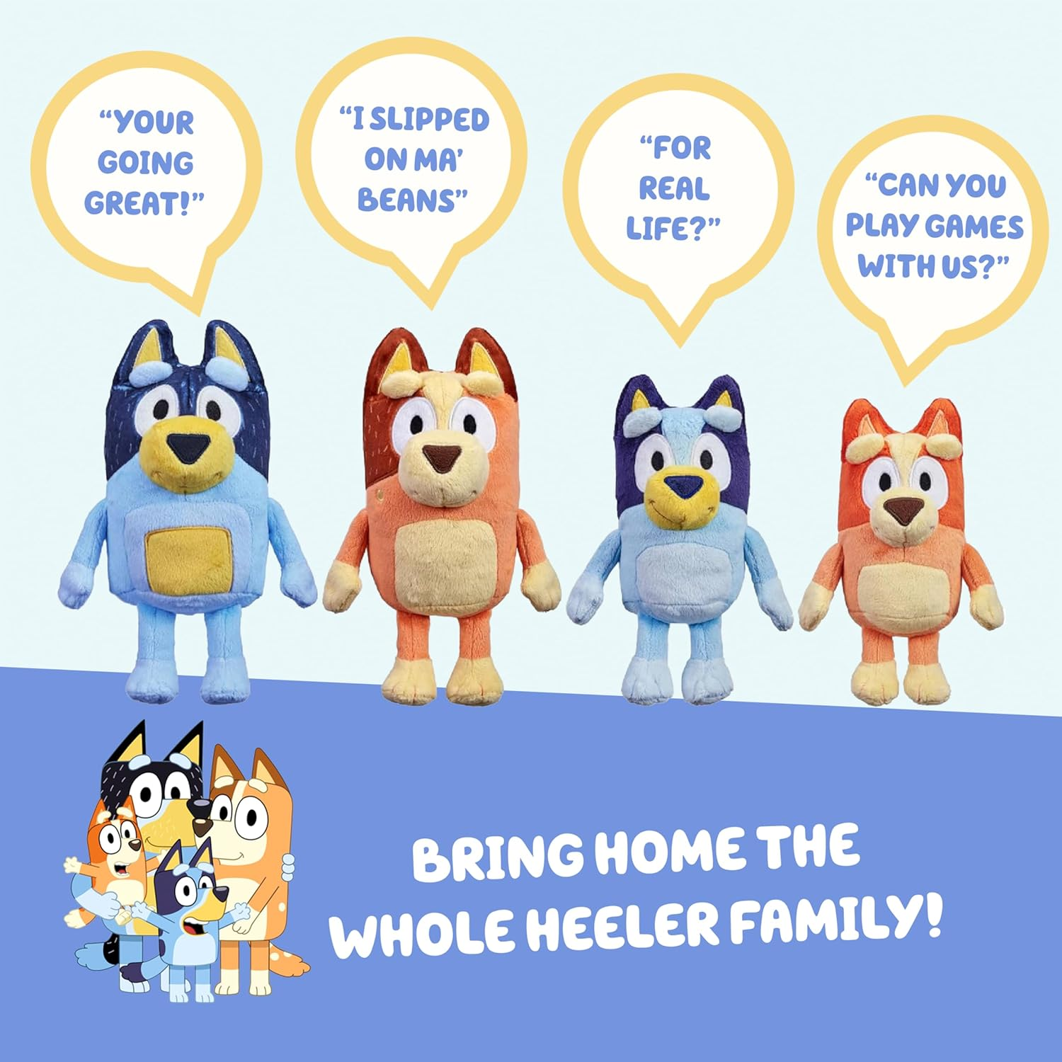 Talking Bluey 33Cm Plush, Interactive - Sing along with Bluey, 9 Different Phrases image number 1