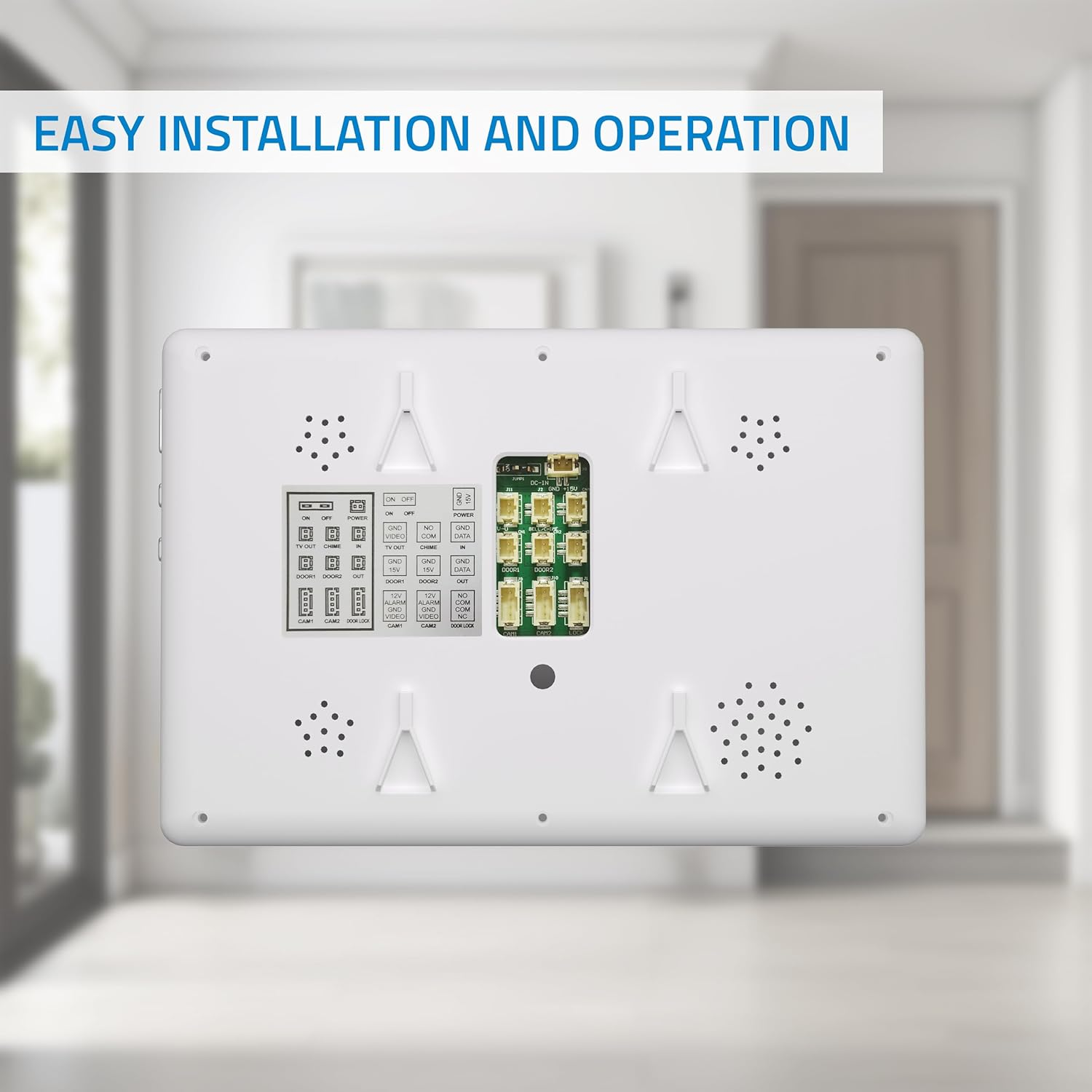 NIVIAN 2 Wire Video Door Intercom Analog with 7" Monitor, HQ Indoor Display with Bi-Directional Audio, IP65 Outdoor Plate with Night Vision, Electric Door Opener, Smart Security image number 4