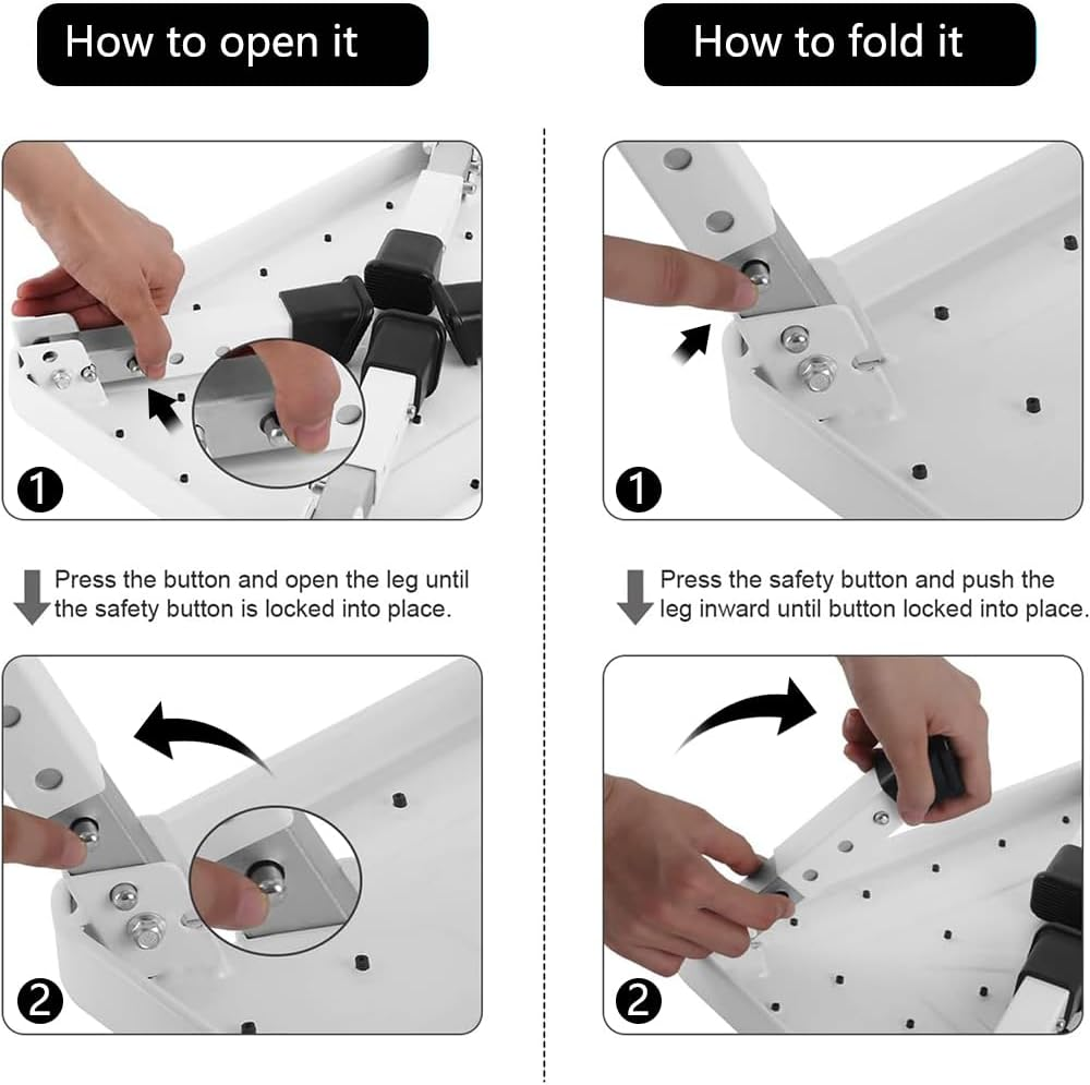 Folding Step Stool, Adjustable Step Stool,Step Ladder,One Step Stool,Four-Legged Stool,For Adults,Older or Kids in Kitchen, Bathroom, RV, Camping, Office,Ect - Black image number 3