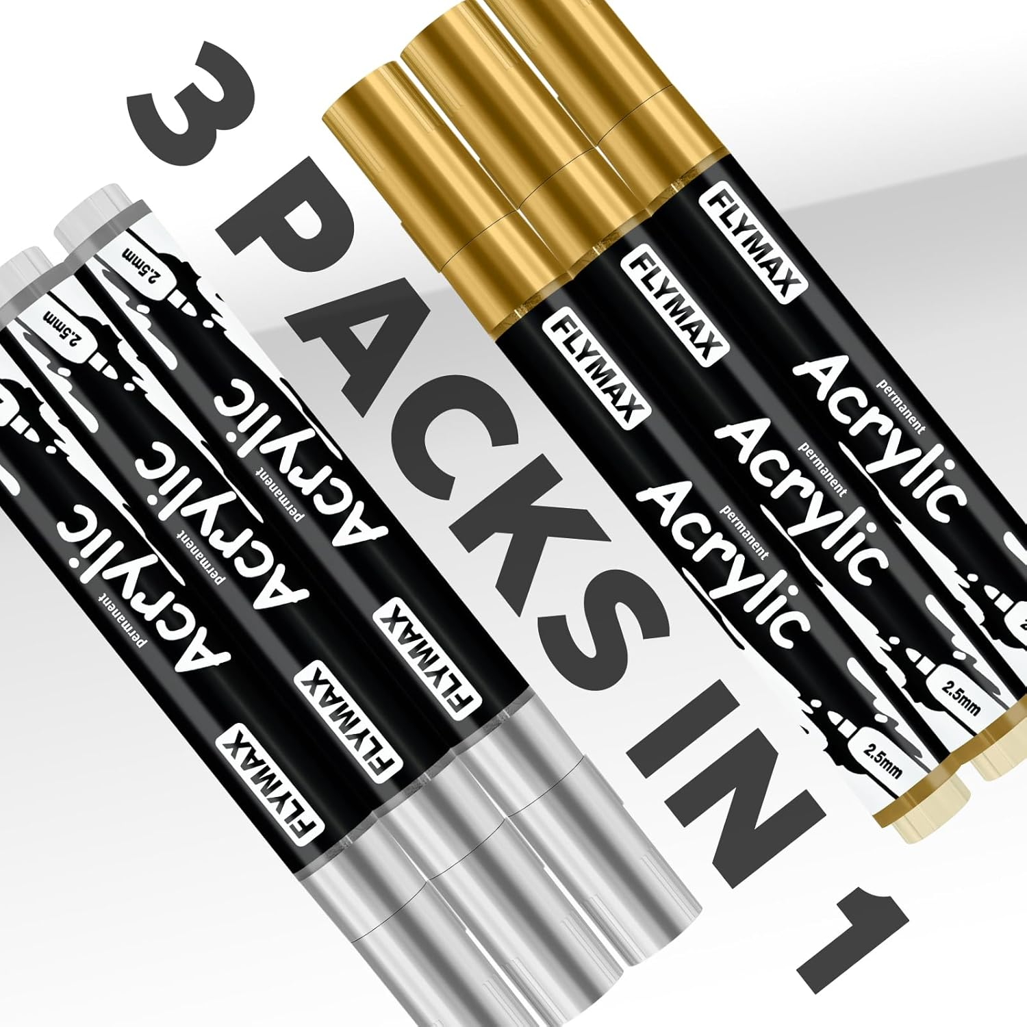 Red Marker Paint Pens 2.5Mm- Permanent Marker Pens Red Acrylic Paint Water-Based Medium Tip Waterproof Quick-Drying (3 in 1Pack) - Brown image number 4