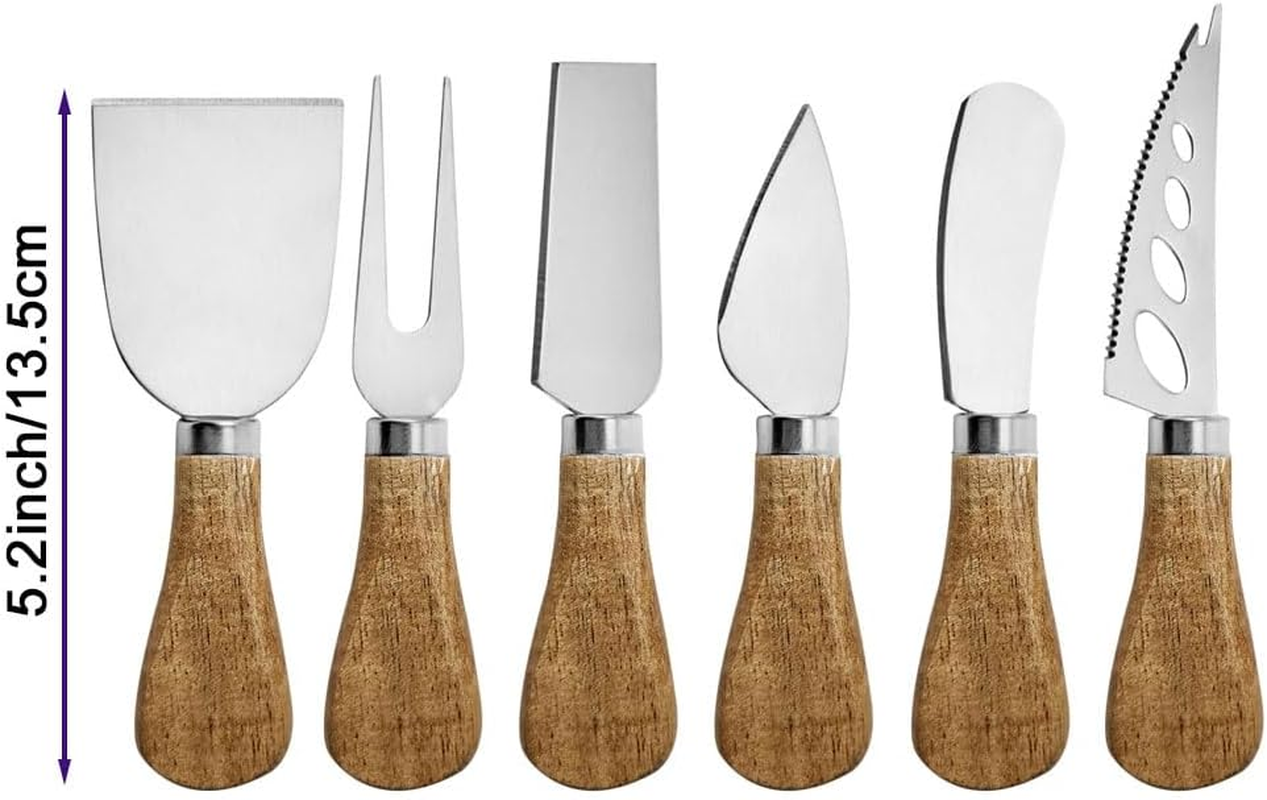 Charcuterie Board Accessories Set - Stainless Steel Spreader Knives with Wooden Handles, Mini Serving Tongs, Spoons & Forks for Parties, Weddings & Holidays (6Pc Knives + 15Pc Tools) image number 5