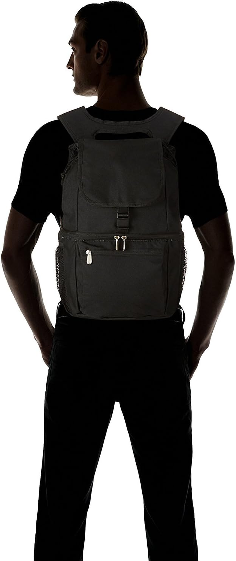 Picnic Time Zuma Insulated Cooler Backpack, Black - Red image number 7