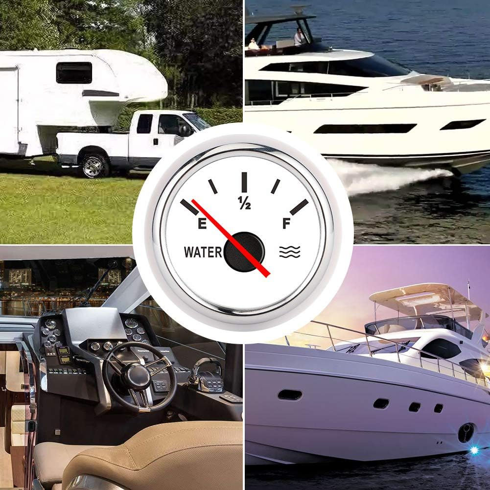 Water Tank Level Gauge, 2In Pointer Liquid Indicator, High Accuracy Universal for Marine Boat Truck RV (White) image number 6