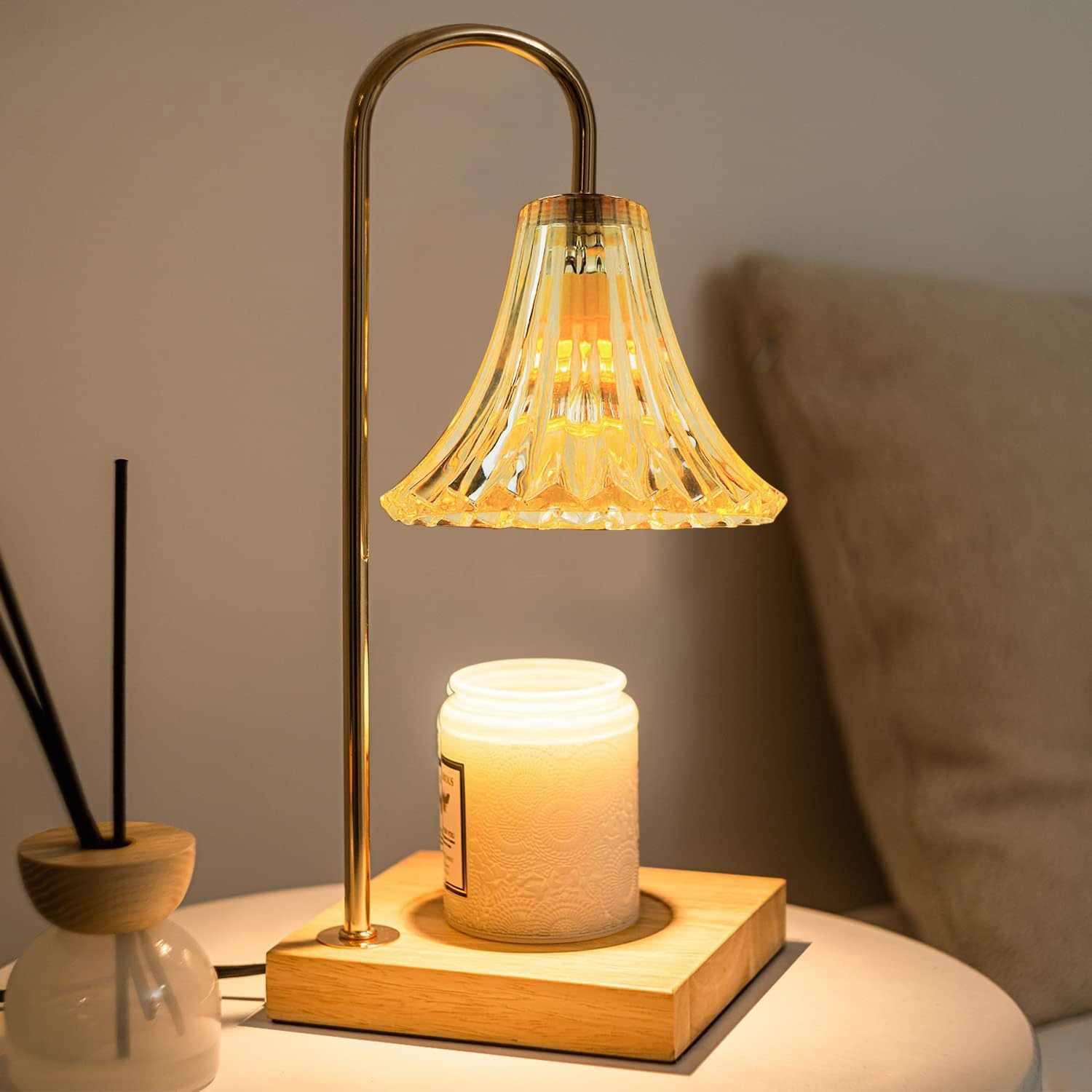 Candle Warmer Lamp Australia, Table Lamp with Dimmable and Timer for Jar Candles with 2 Bulbs, Home D&eacute;cor Products for Thanksgiving Christmas Mother'S Day Birthday Women & Mom Gifts (Taidengrongla1)