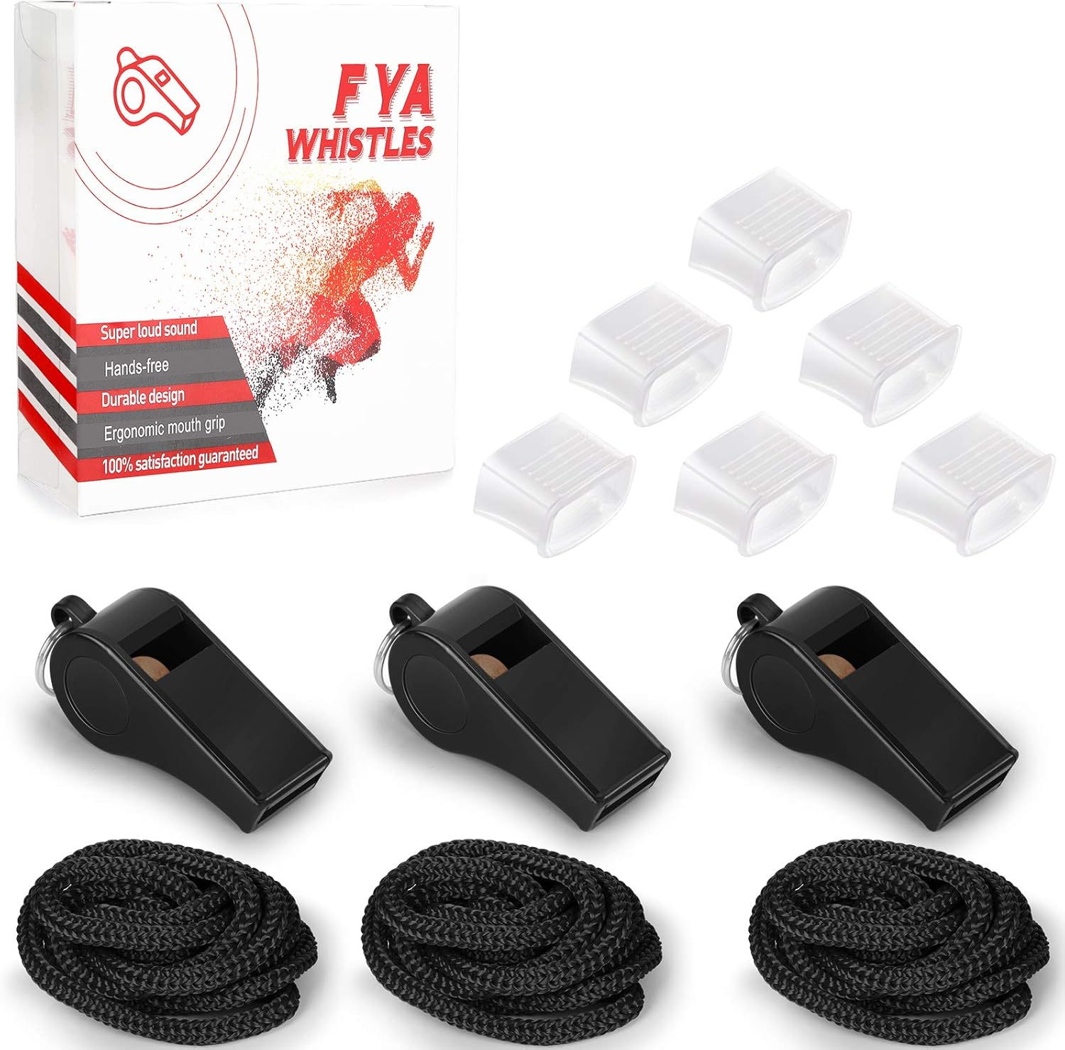 Fya Whistle with Lanyard and Mouth Grip, Super Loud Sports Whistles, Perfect for Coaches, Referees, Emergency, Lifeguard, Survival, Outdoor image number 2
