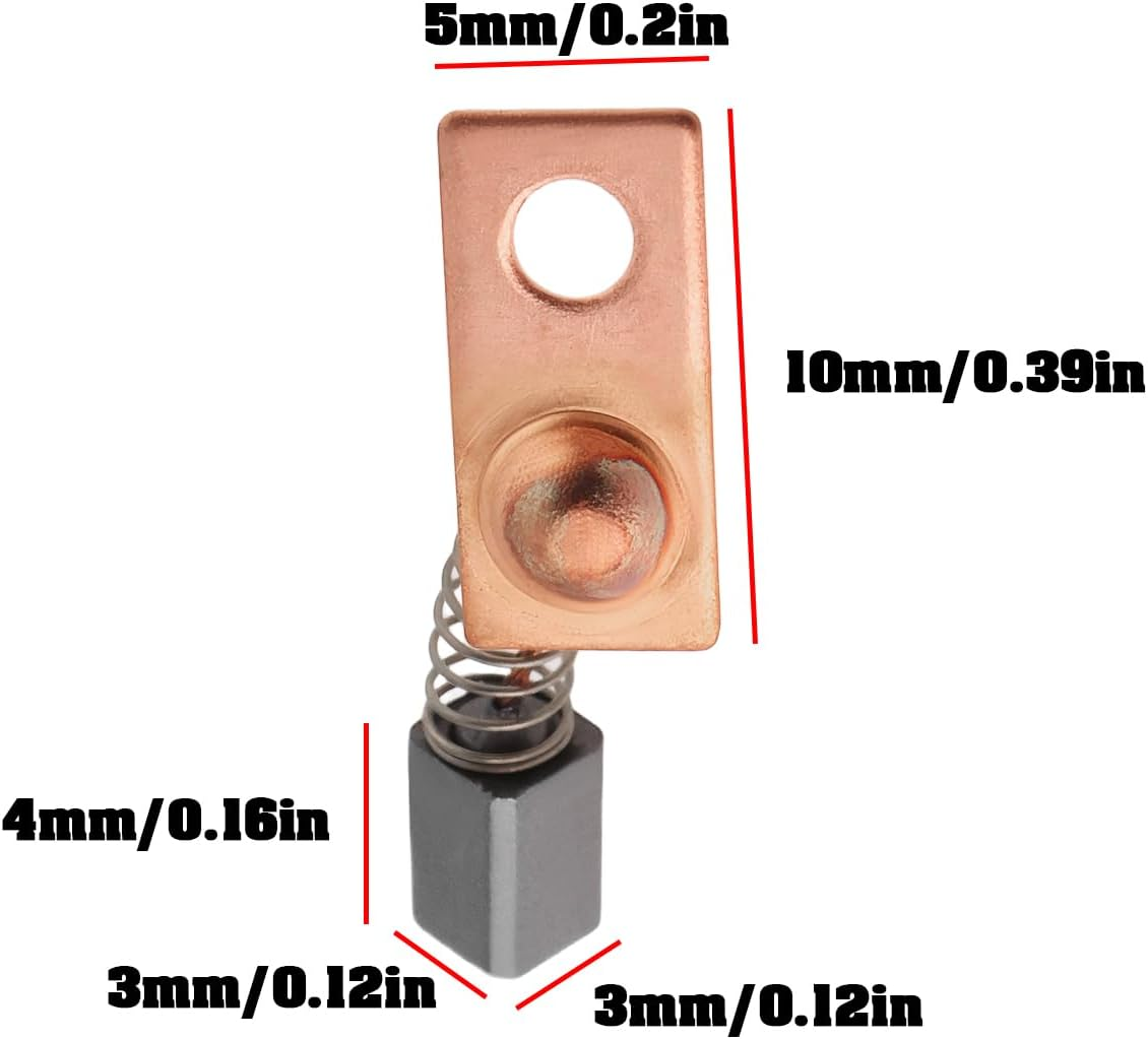 SG Store 4Pcs Carbon Brush 4X3X3Mm Compatible with Marathon Nail Drill Electric Manicure Machine image number 5