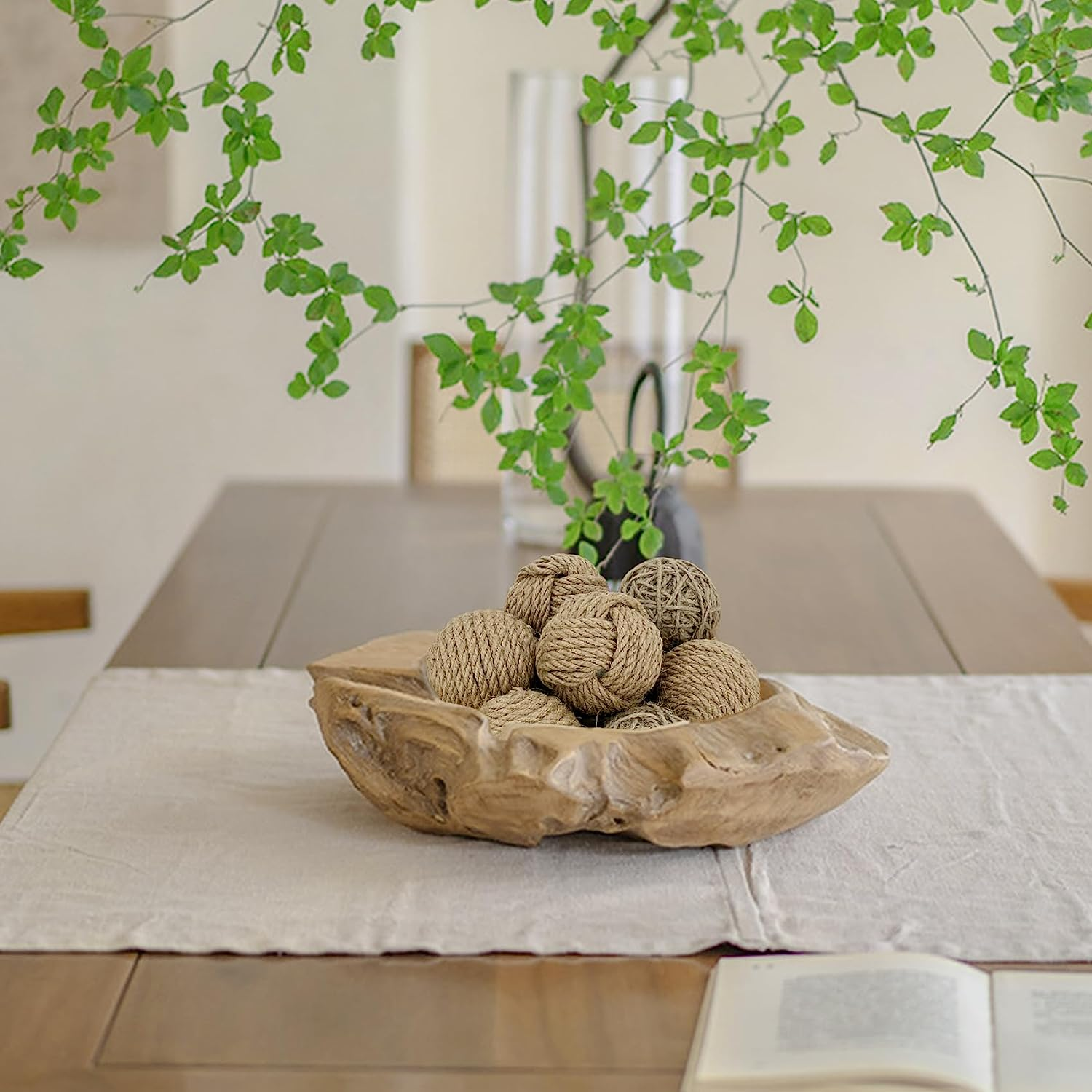 Decorative Balls for Centerpiece Bowls, Orbs Decorative Dough Bowl Fillers for Home Decor, Jute Rope Spheres Decorative Farmehouse, Vase Filler Balls 8 Pcs image number 6