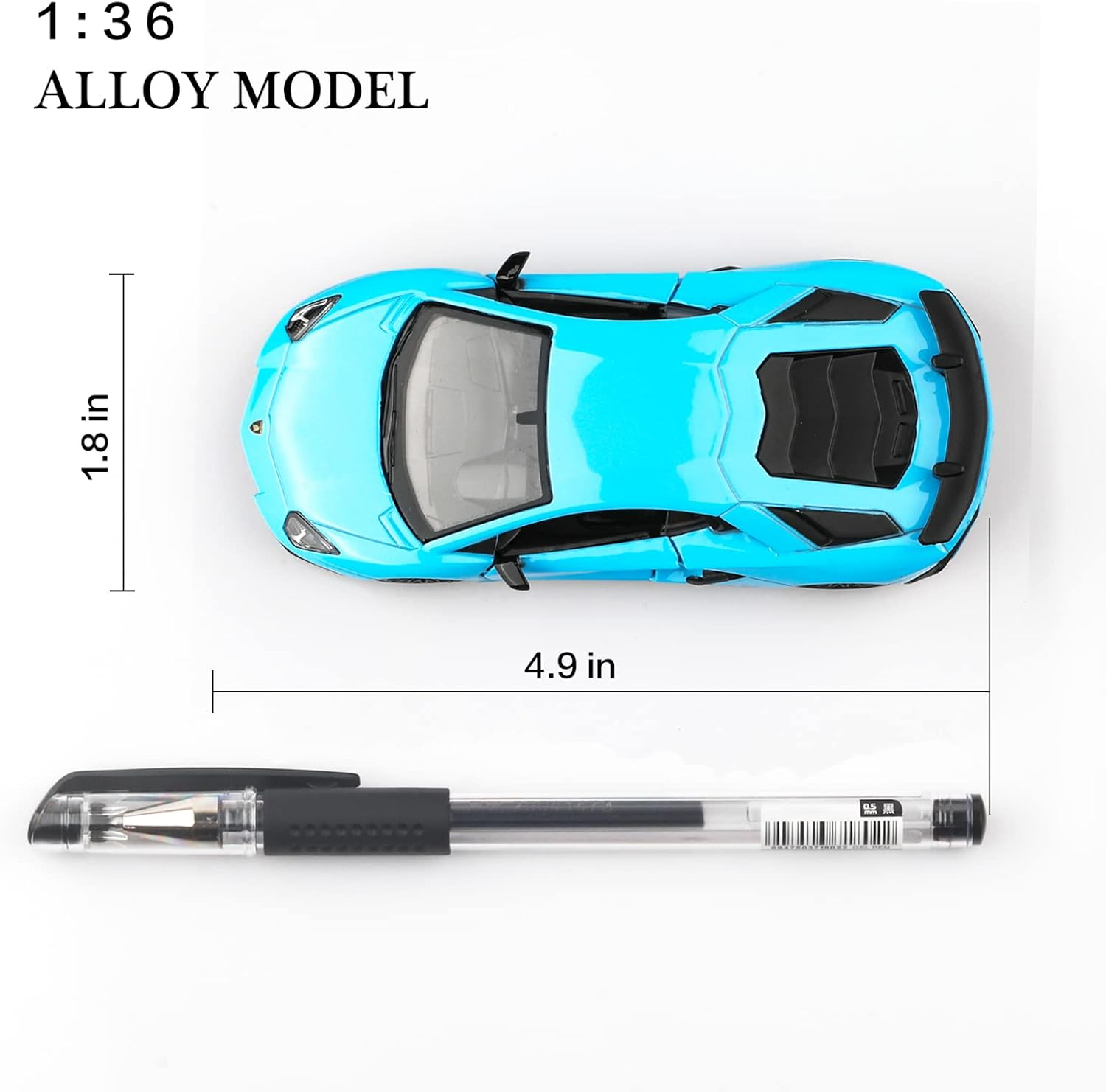 TOKAXI 1/36 Scale LP750-4 SV Diecast Car Models,Pull Back Vehicles Toy Cars,Cars Gifts for Boys Girls - Blue image number 3