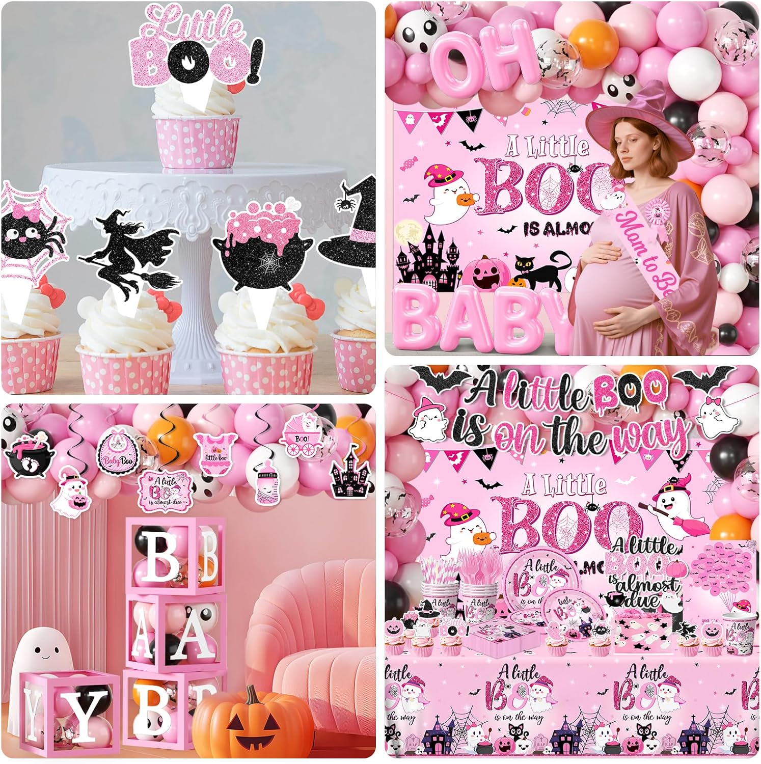 Boo Baby Shower Decorations (Pink) image number 5