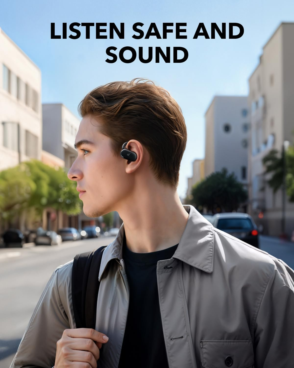 Soundcore V20I by Anker Open-Ear Headphones, Adjustable Ear Hooks, Ultra-Comfort, Snug Fit, Powerful Sound, Clear Calls, IP55, LED Lights, 36H Playtime, Bluetooth 5.4 Earbuds, Multipoint Connection