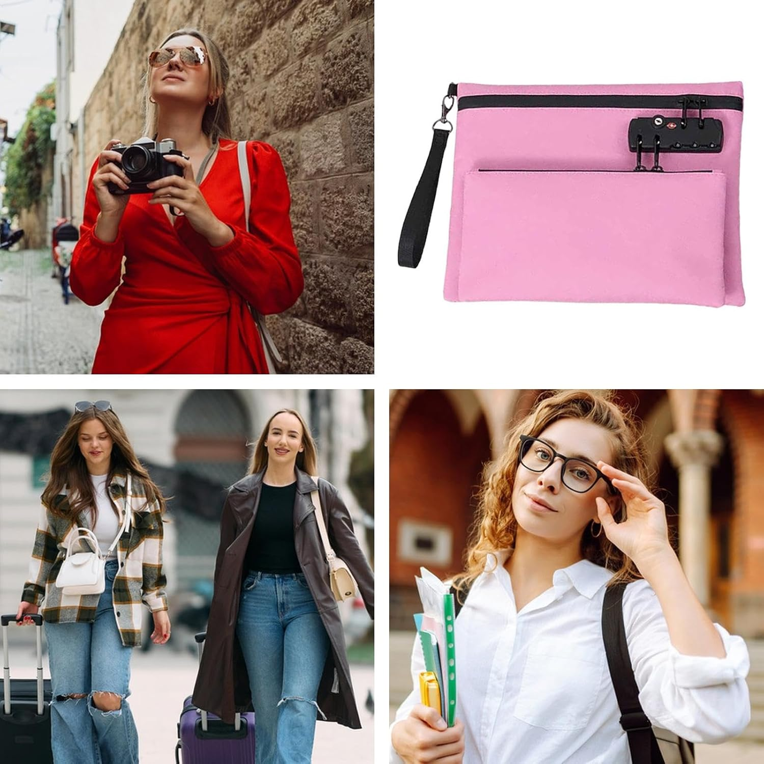 Credit Card Soup Zipper - Lockable Cash Holder, Compact Secure Wallet | Strong anti Theft Bag with Carry Handle for Camping Trips, Hospital Service, image number 1