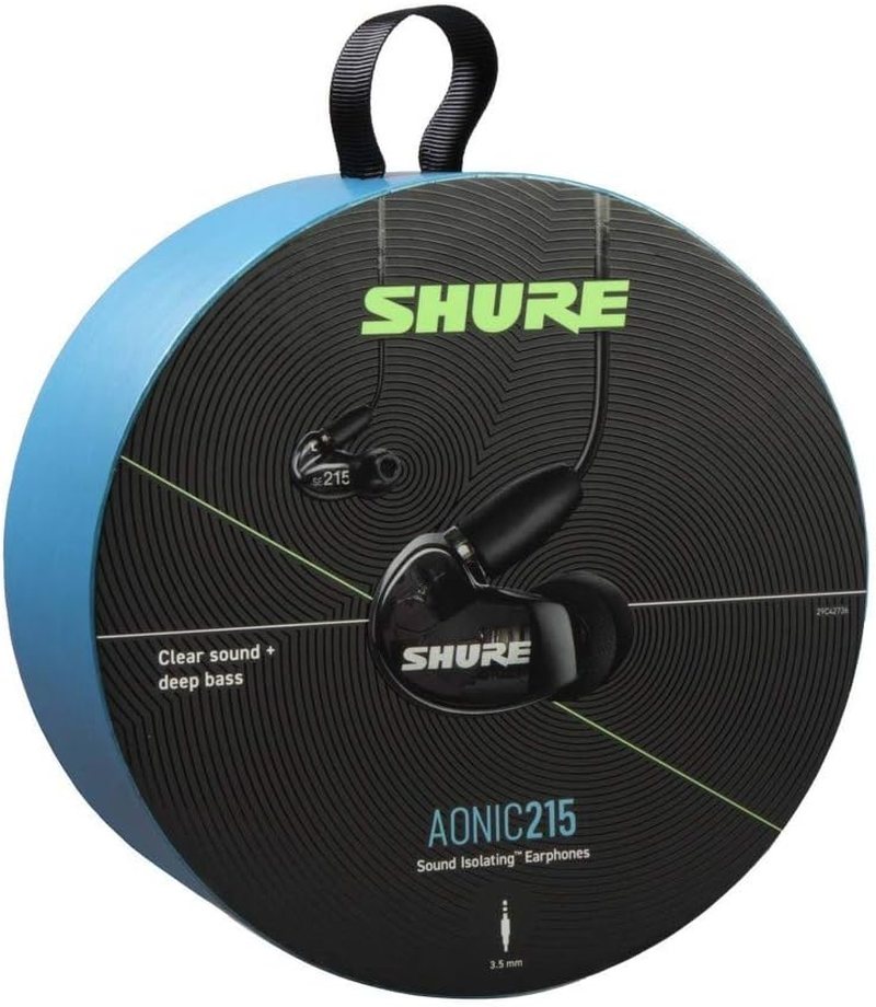 Shure AONIC 215 Wired Sound Isolating Earbuds, Clear Sound, Single Driver, Secure In-Ear Fit, Detachable Cable, Durable Quality, Compatible with Apple & Android Devices - Black image number 5