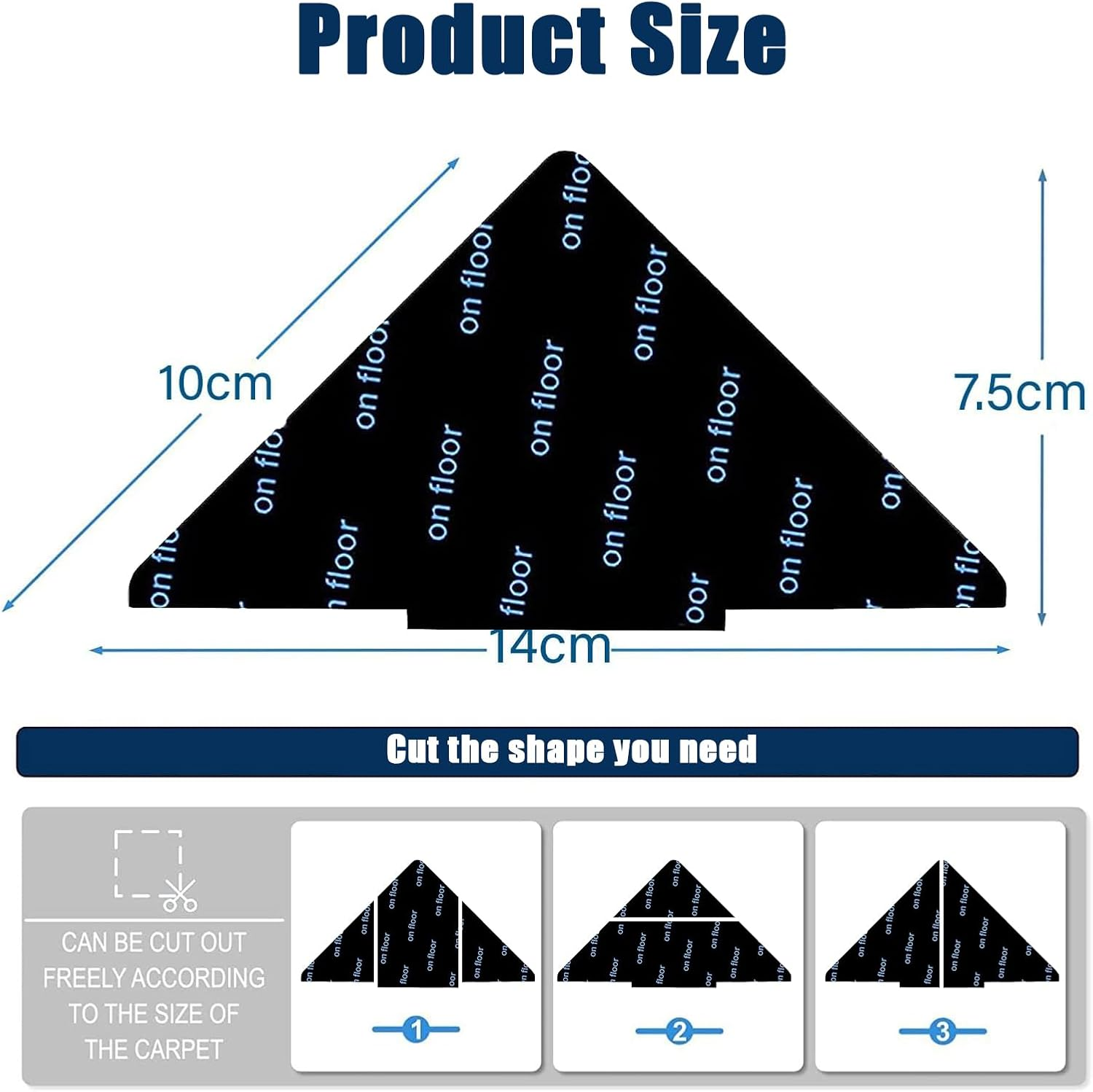 Rug Grippers, 16 Pcs Double Sided anti Curling Washable Removable Rug Grip Tape, Non Slip Adhesive Pad for Hardwood Floor, Tile, Mats, Wall image number 3