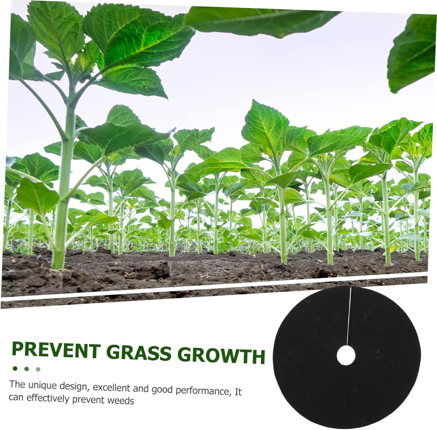 Kisangel 20Pcs round Grass Fabrics Non-Woven Cloth Weed Control Cloth Tree Ring Control Ring for Gardening Ground Protector Outdoor Cover image number 4