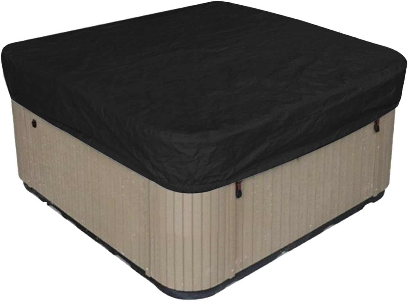 CHICIRIS Square Hot Tub Cover, Hot Spring Protector Cover Cap Tear Resistant Waterproof Dustproof for Bathtub Outdoor Square Rainproof, and Long Service Life, Universal Usage (Black)