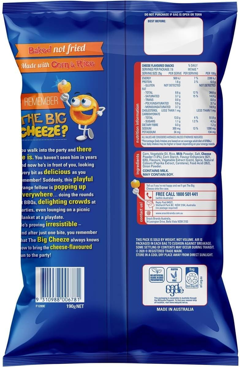 Cheezels Regular Cheese 190G image number 2