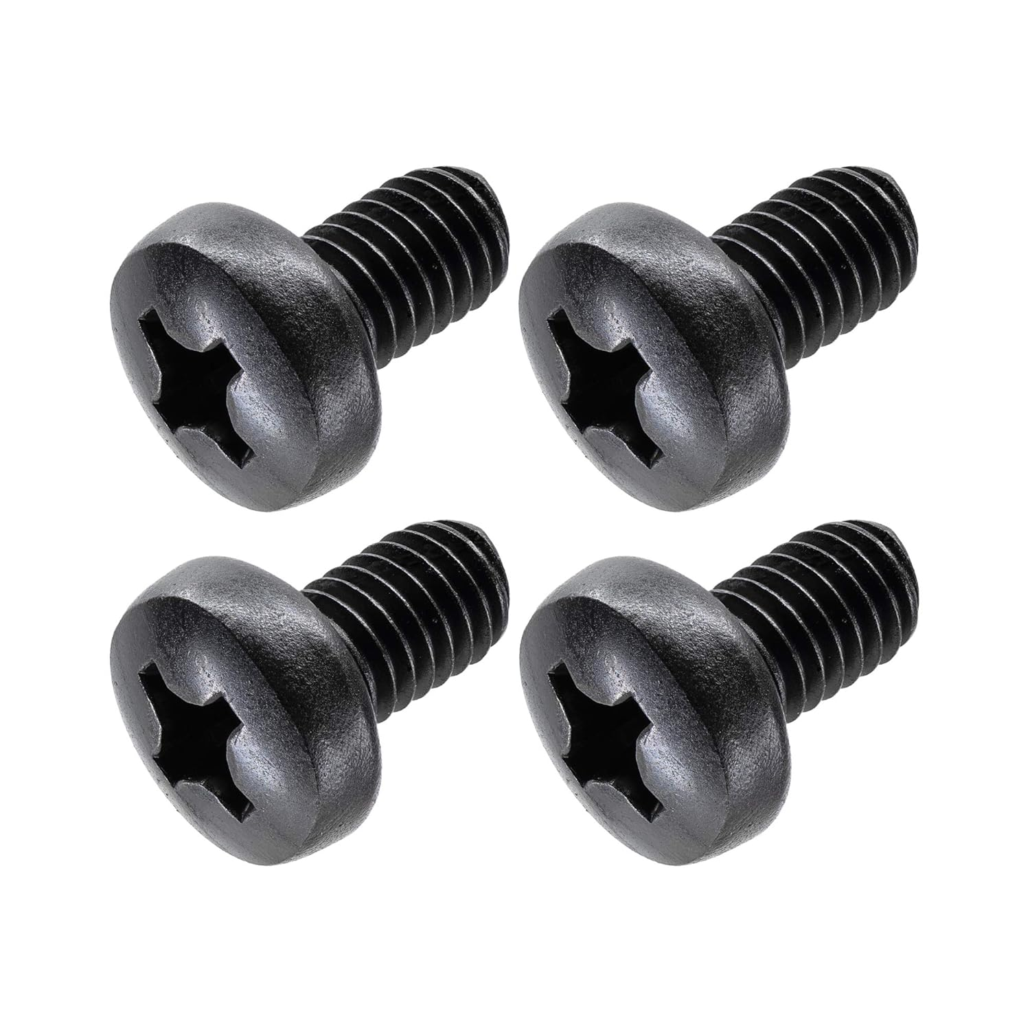 Makers Bolt Black License Plate Screws for Audi and VW, Phillips Machine Pan Head 18-8, Stainless Steel, M6-1.0 X 10 Mm (Pack of 4)