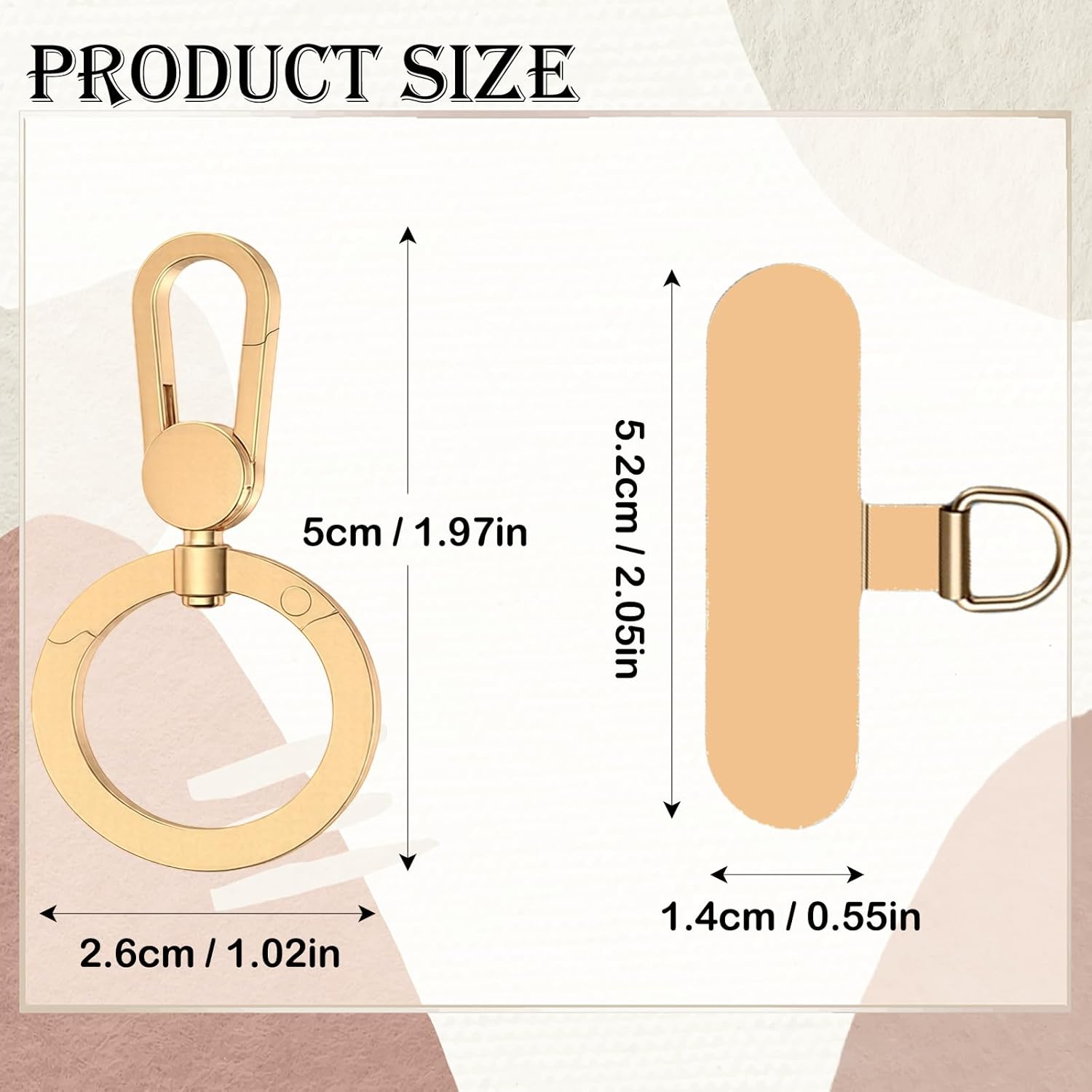 AIQIUQIU Phone Lanyard Ring Rotate 360&deg;, Adjustable Fashion Buckle Metal Detachable Accessories, Metal Patch,Universal Phone Strap for Most Smartphones image number 4