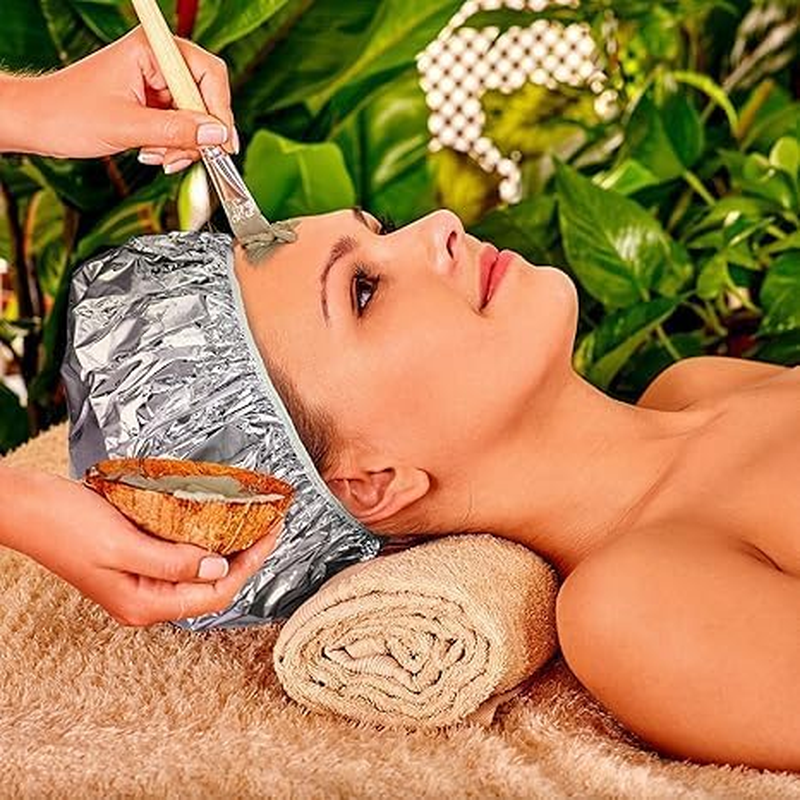 Aluminum Foil Deep Conditioning Hair Caps, 10 Pack Aluminum Foil Deep Conditioning Caps, Silver Foil Heat Cap for Deep Conditioning