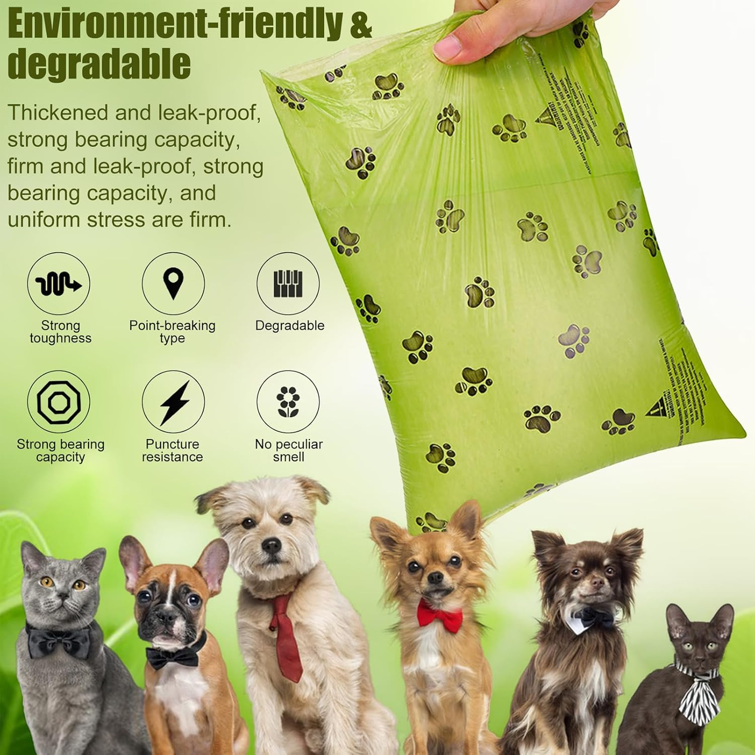 Dog Poop Bags, 24 Rolls Poo Waste Bags Refill Rolls Amazon Dog Poop Bags for Pet Dog Outing Accessories