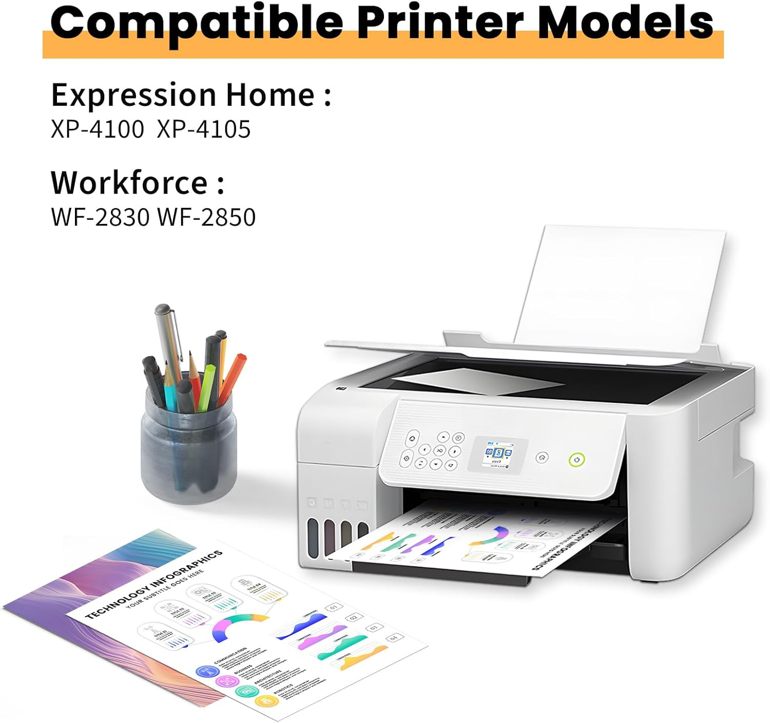 Torvon 212XL Ink Cartridge for Epson 212 212XL 212 XL Ink Cartridges Combo Pack 4 Compatible with Epson XP-2100 XP2100 XP-3100 XP-3105 XP-4100 XP4100 WF-2810 WF-2830 WF-2850 Printer(B/C/M/Y) image number 4