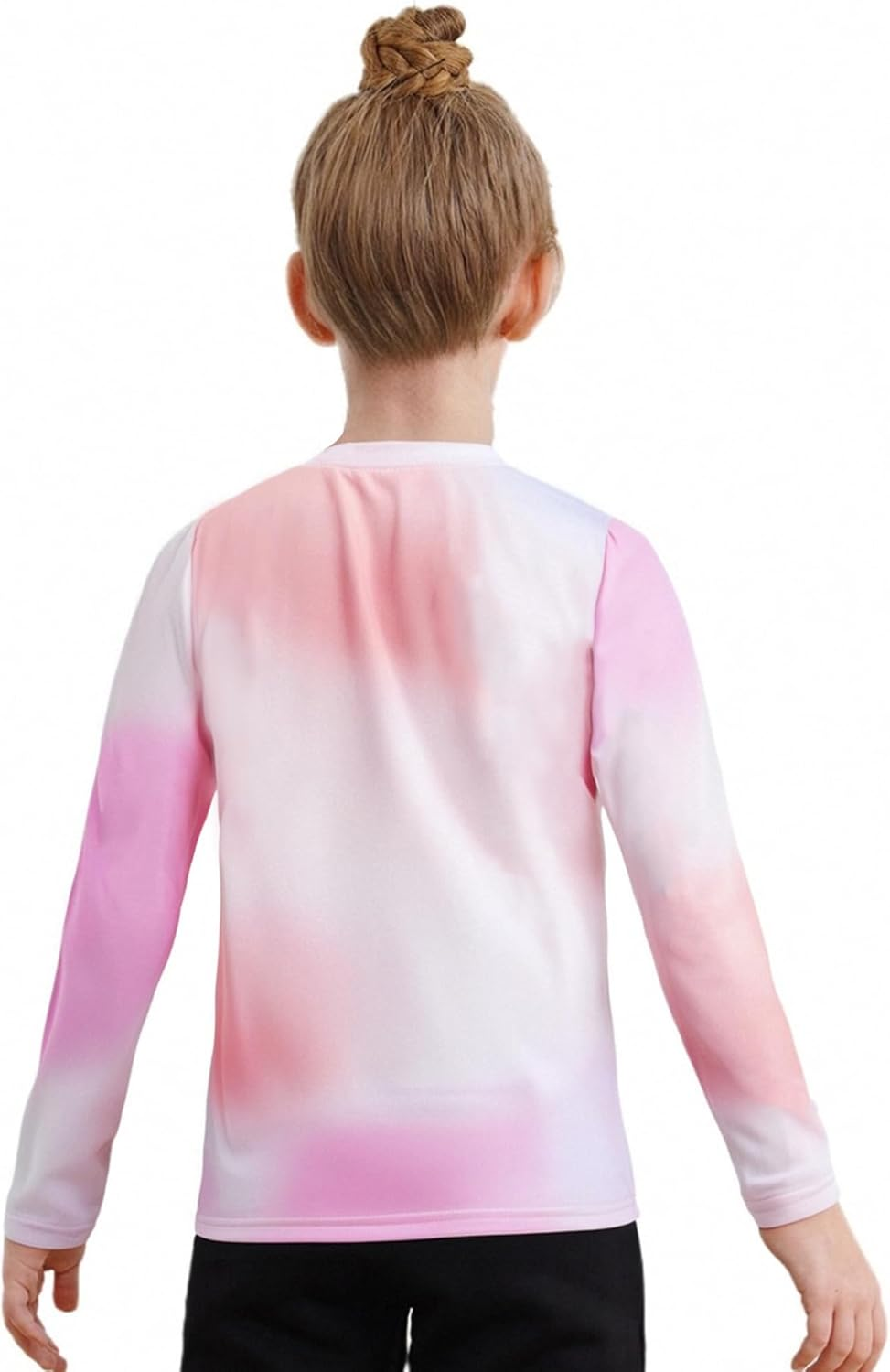 Sxiwei Kids Girls Gradient Tennis Golf T-Shirt Long Sleeve Quick-Dry Moisture-Wicking Lightweight Sports Tops