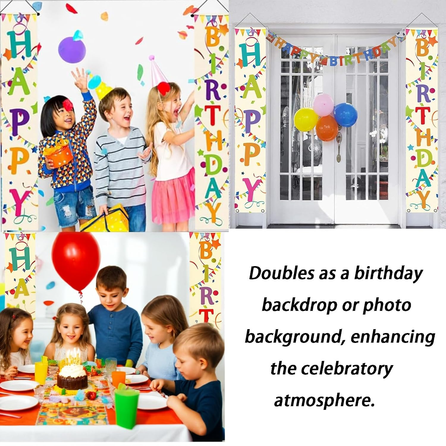 Colorful Happy Birthday Porch Sign - Vibrant Yard Decor, Door Banner, Party Supplies for Joyful Celebrations image number 2