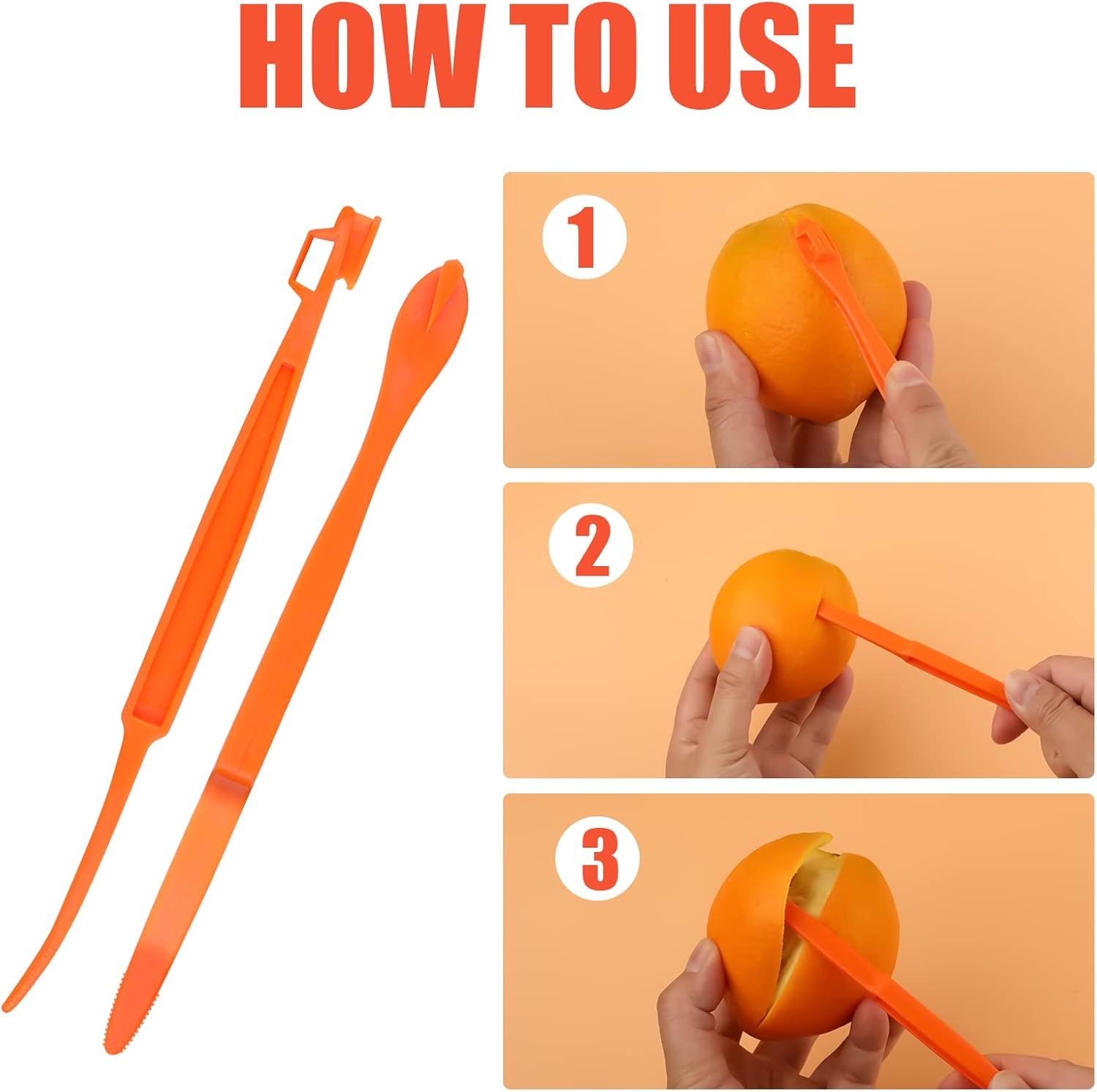 10Pcs Orange Peeler Tools Citrus Peel Cutter Plastic Fruit Slicer Easy Fruit Opener Kitchen Gadget for Oranges Avacados Lemon image number 6