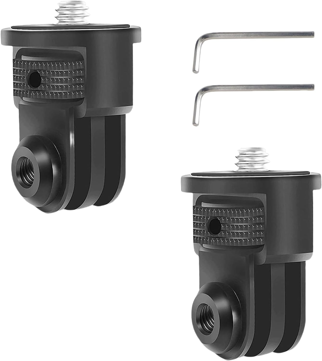 Higatful 2PC Aluminum Camera Tripod Mount Adapter, 1/4" 20 Camera Mount for Go Pro Hero 13/12/11/10/9/8/7, Insta 360 X4/X3/X2/X/RS/R, DJI Osmo and Other Cameras Accessories