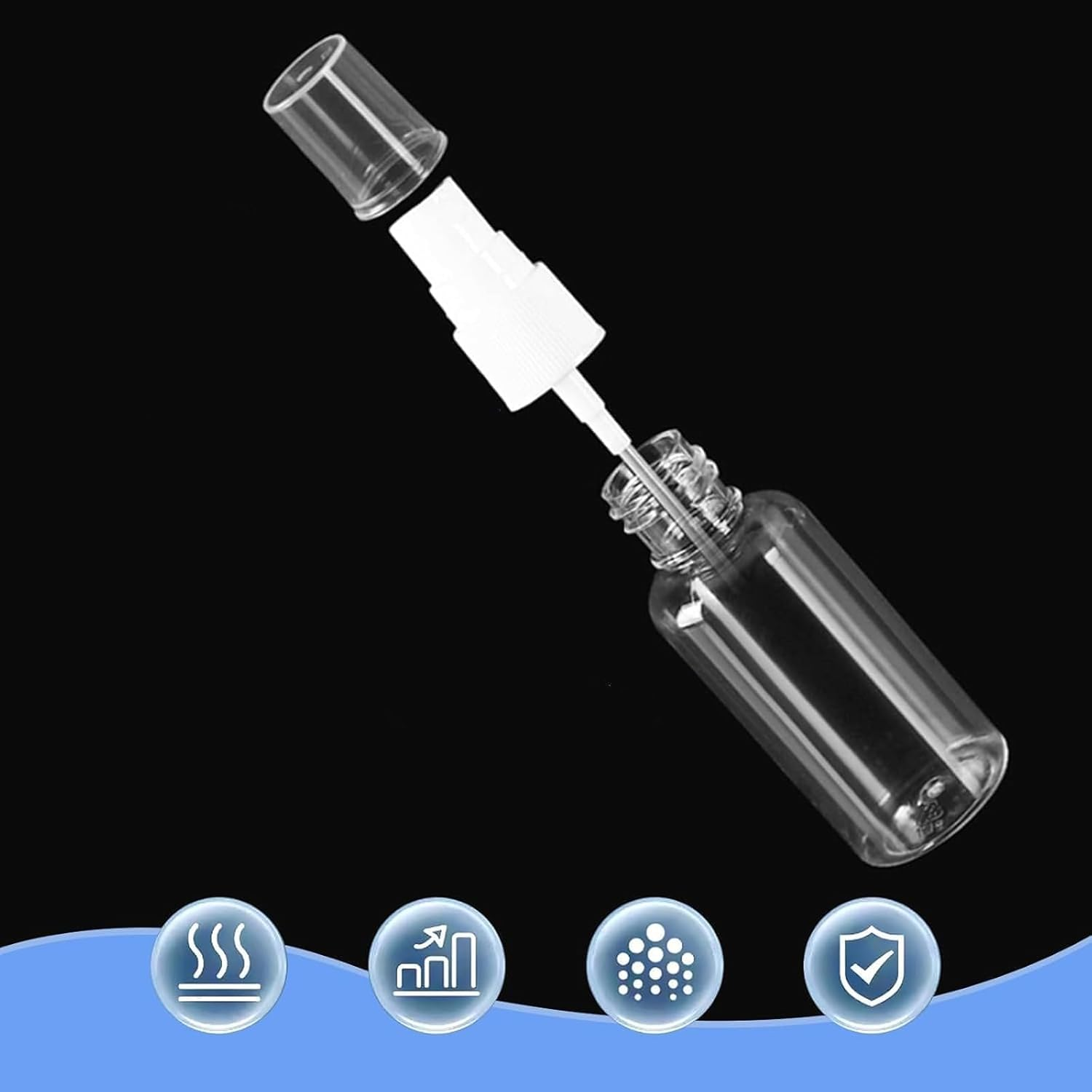 NOOYNOEO Spray Bottle, 4Pcs Small Spray Bottle, Spray Bottle, Mini Spray Bottle, Travel Spray Bottle, Empty Spray Bottle, Travel Makeup Skin Care Cleaning Use(20Ml 50Ml,With Tools) image number 6