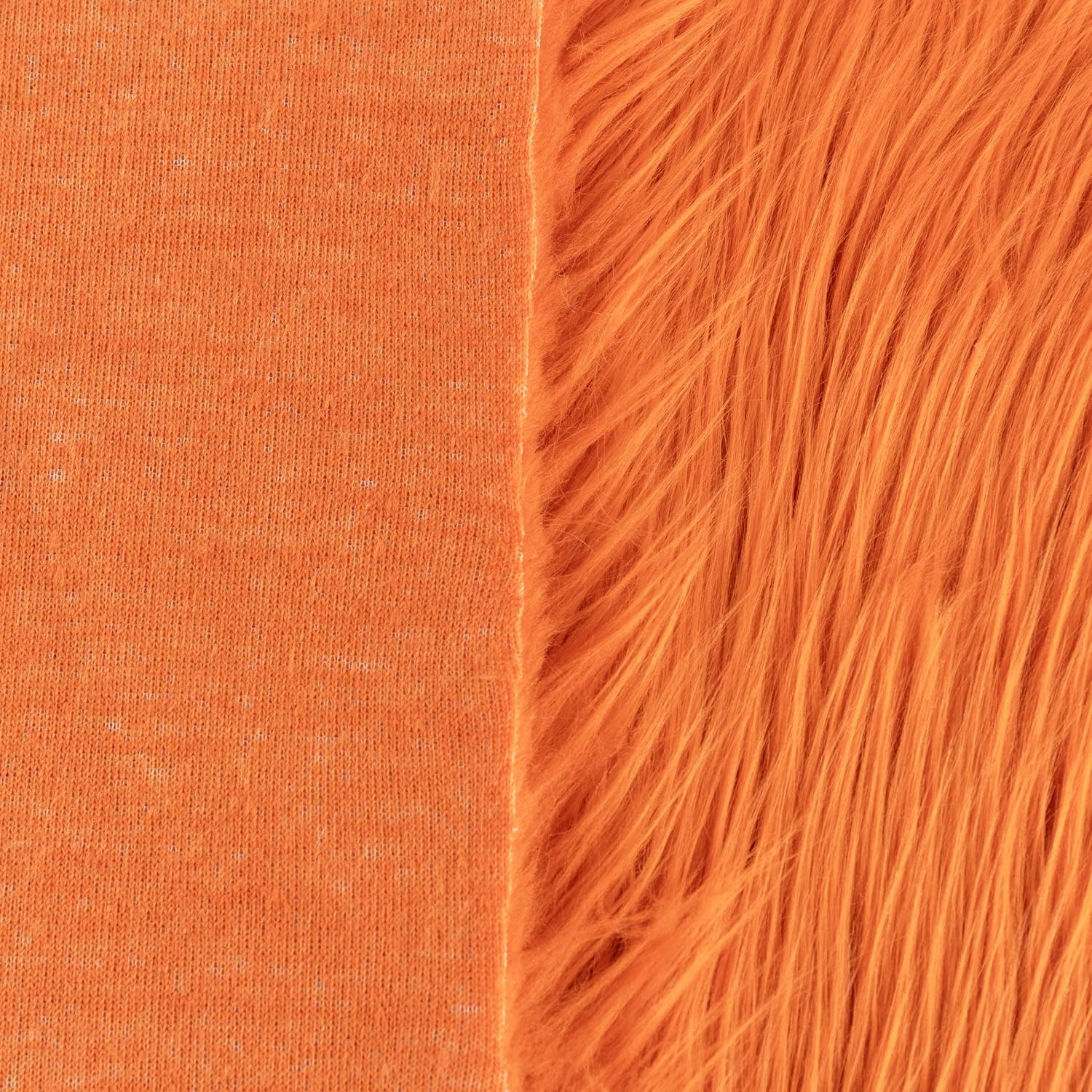 Qidkeo Faux Fur Fabric for Crafts, Gnomes, Animal Costumes, Cushions, Decorations;Orange 20X20In