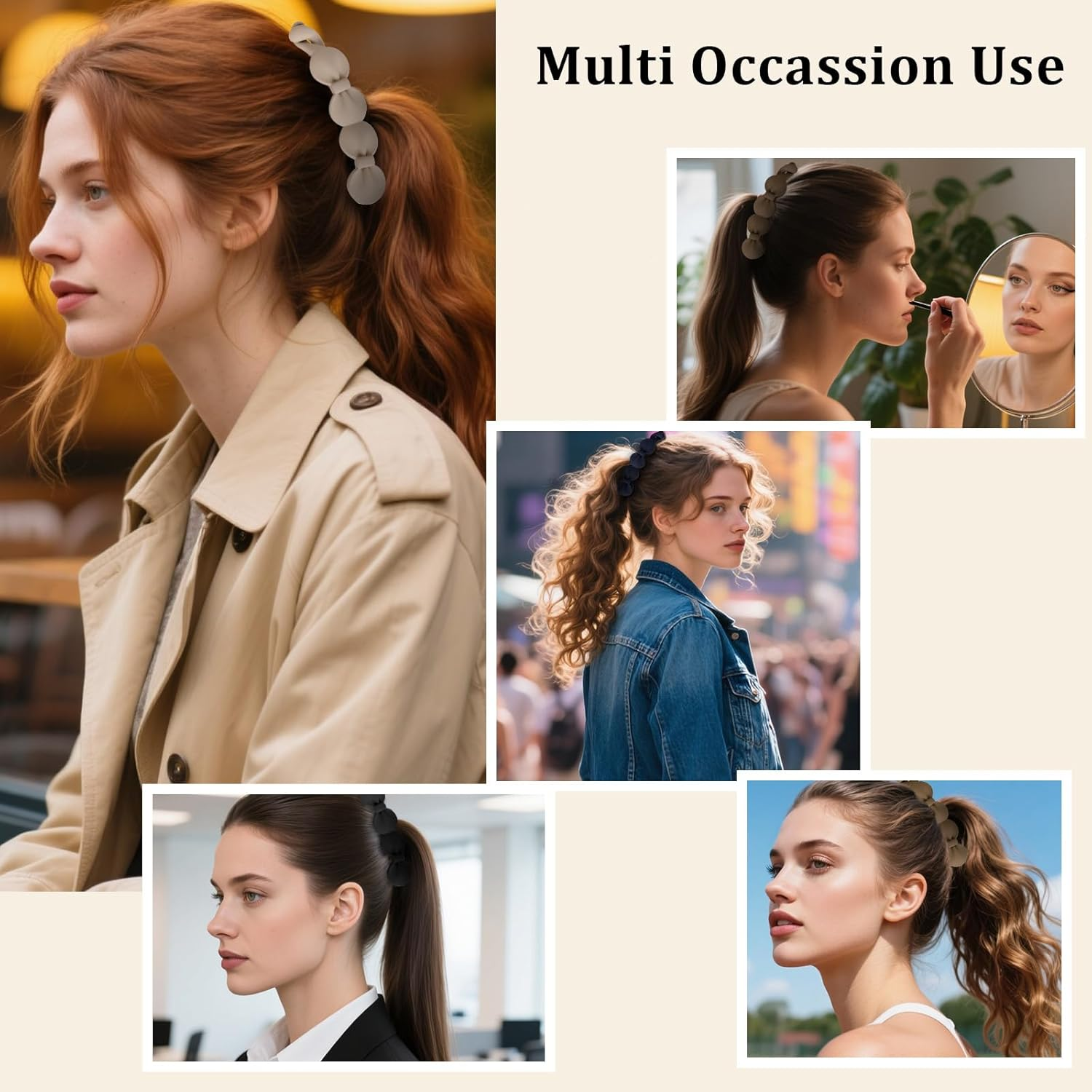 Srotmirw Banana Clip, Pack of 5 Brown Hair Clips Women by Solid Color for Women and Girls image number 4