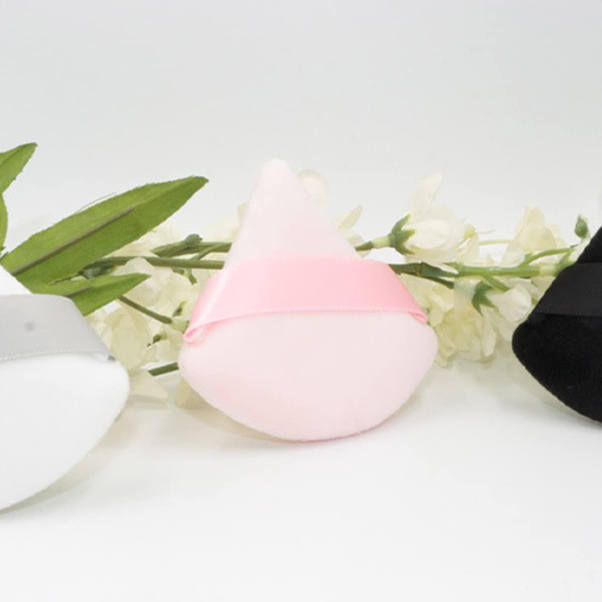 Powder Puff Pink Triangle Setting Powder Puffs Face Beauty Blender 2Pcs Makeup Sponge Face Make up Puff Soft Velour Loose Cosmetic Foundation Beauty Contouring