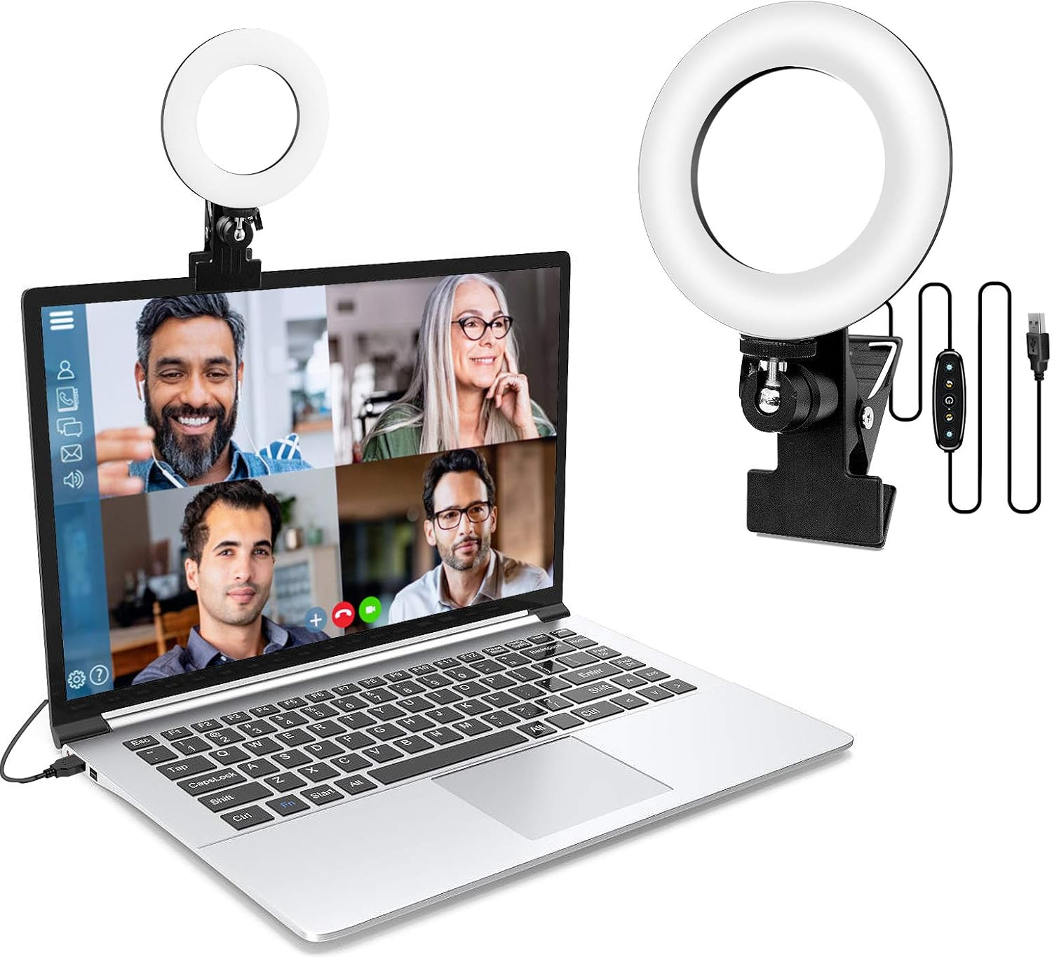 Video Conference Lighting,Webcam Lighting,Ring Light for Monitor Clip On,Zoom Call Lighting, Remote Working, Distance Learning,Self Broadcasting and Live Streaming, Computer Laptop