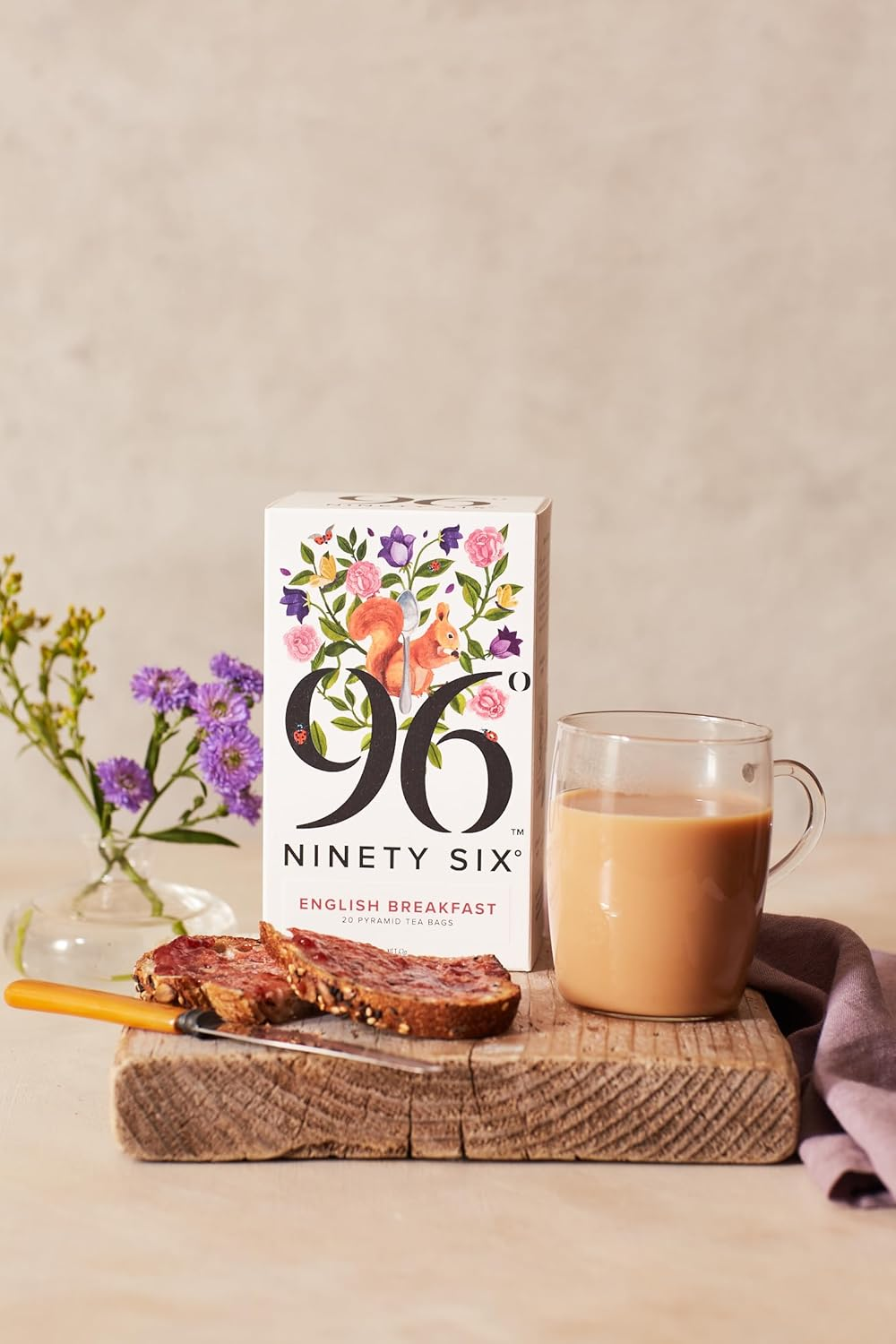 96&deg; English Breakfast Tea - 20 Pyramid Tea Bags X 3 Boxes, Individually Wrapped, Full Bodied, Everyday, Biodegradable Plant-Based Bags (60 Bags) image number 5