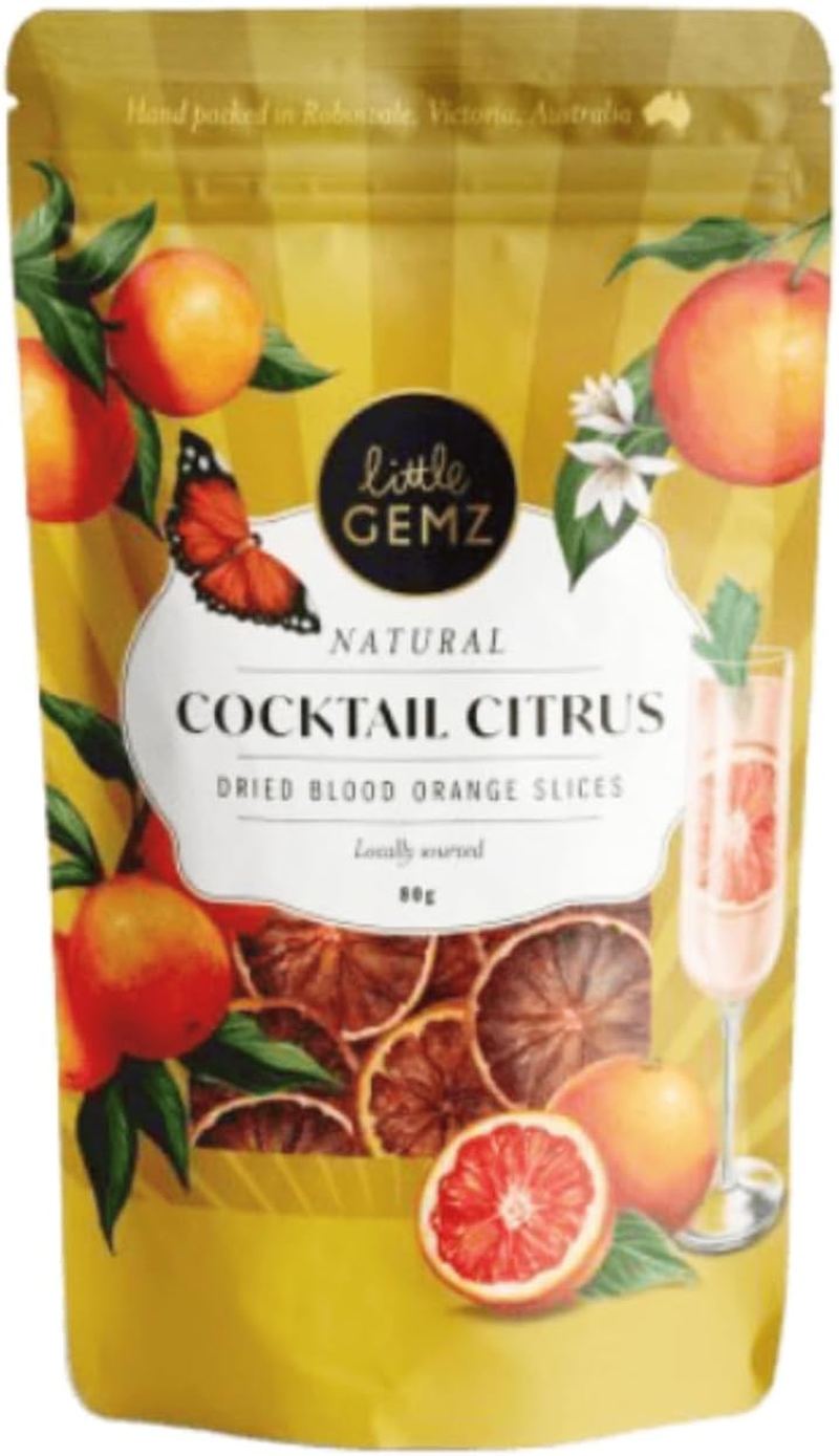Little Gemz Natural Dried Blood Orange Slices | Citrus Cocktail Garnish, Teas, Baking & Grazing Boards | 80G image number 4