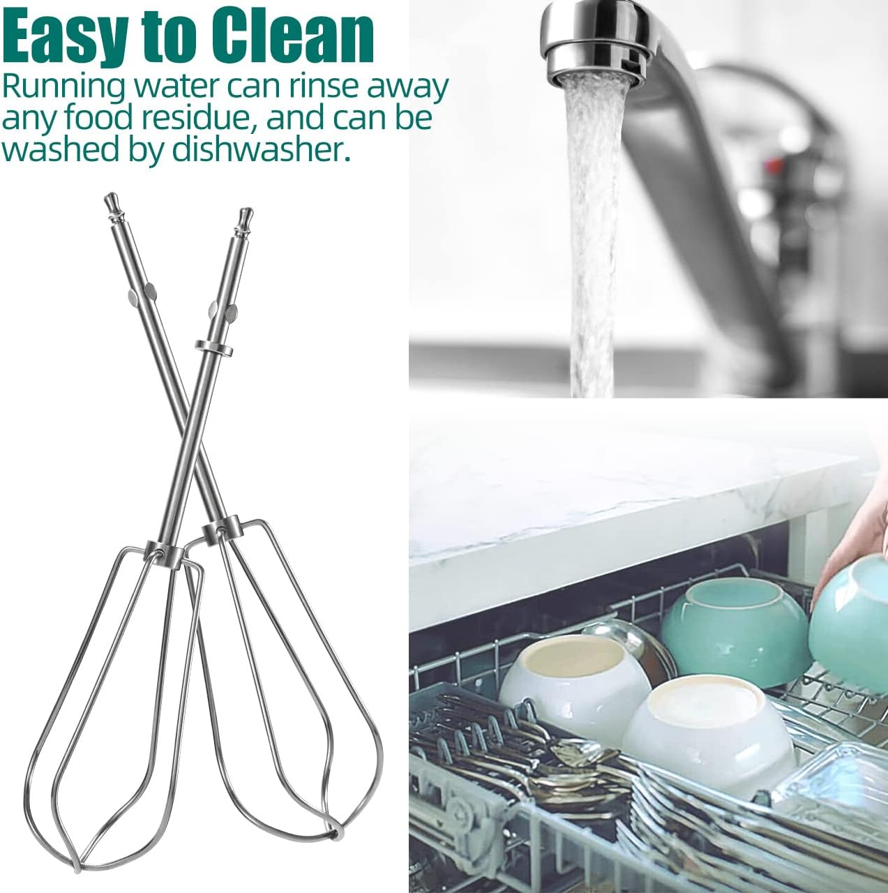 Hand Mixer Beaters Replacement for Cuisinart - CHM Series HM-50 HM-70 CHM-3 CHM-7PK Hand Mixer, Stainless Steel Turbo Beater Parts # CHM-BTR Whisk Attachments - Set of 2 image number 6