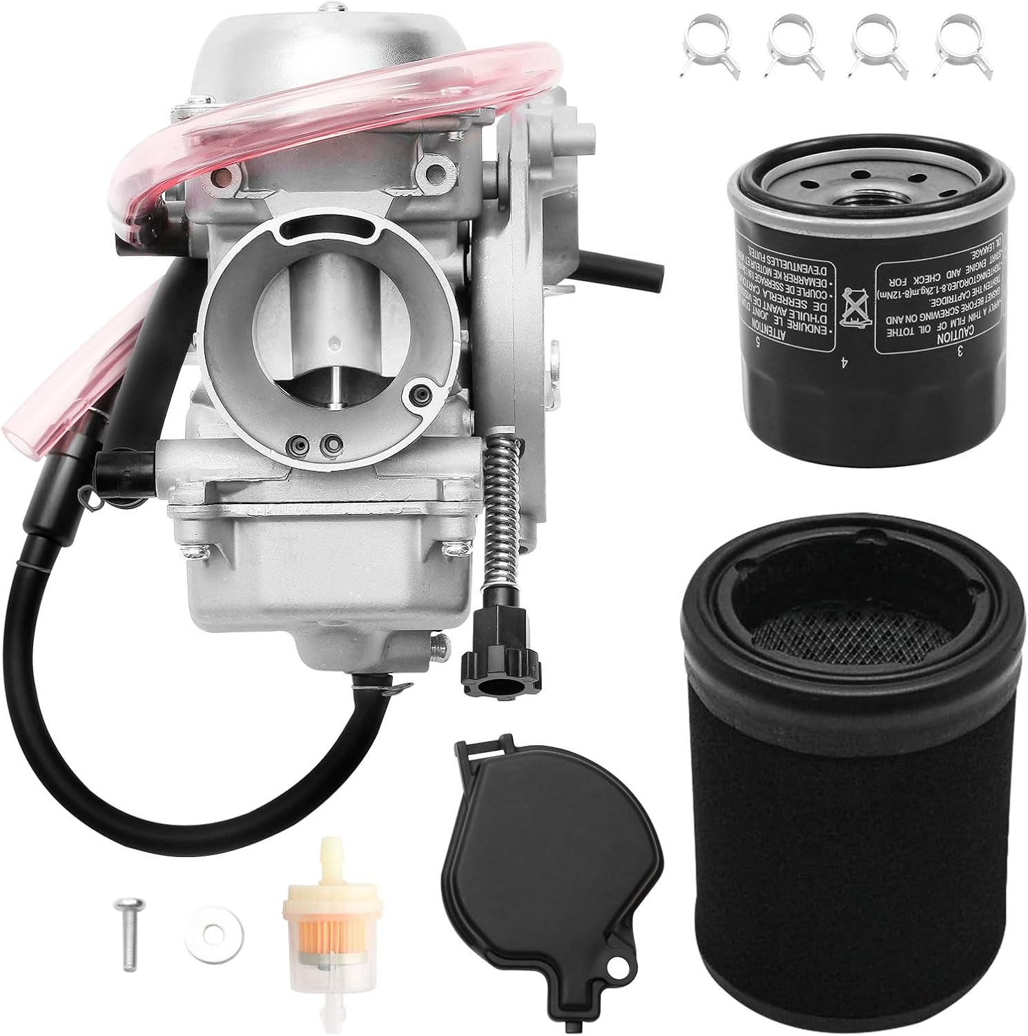 KVF 360 Carburetor Compatible with 2003-2013 Kawasaki Prairie KVF360 KVF360A KVF360B KVF360C Carb Replace# 15003-1686(With Air Filter & Oil Filter & Fuel Filter) image number 5