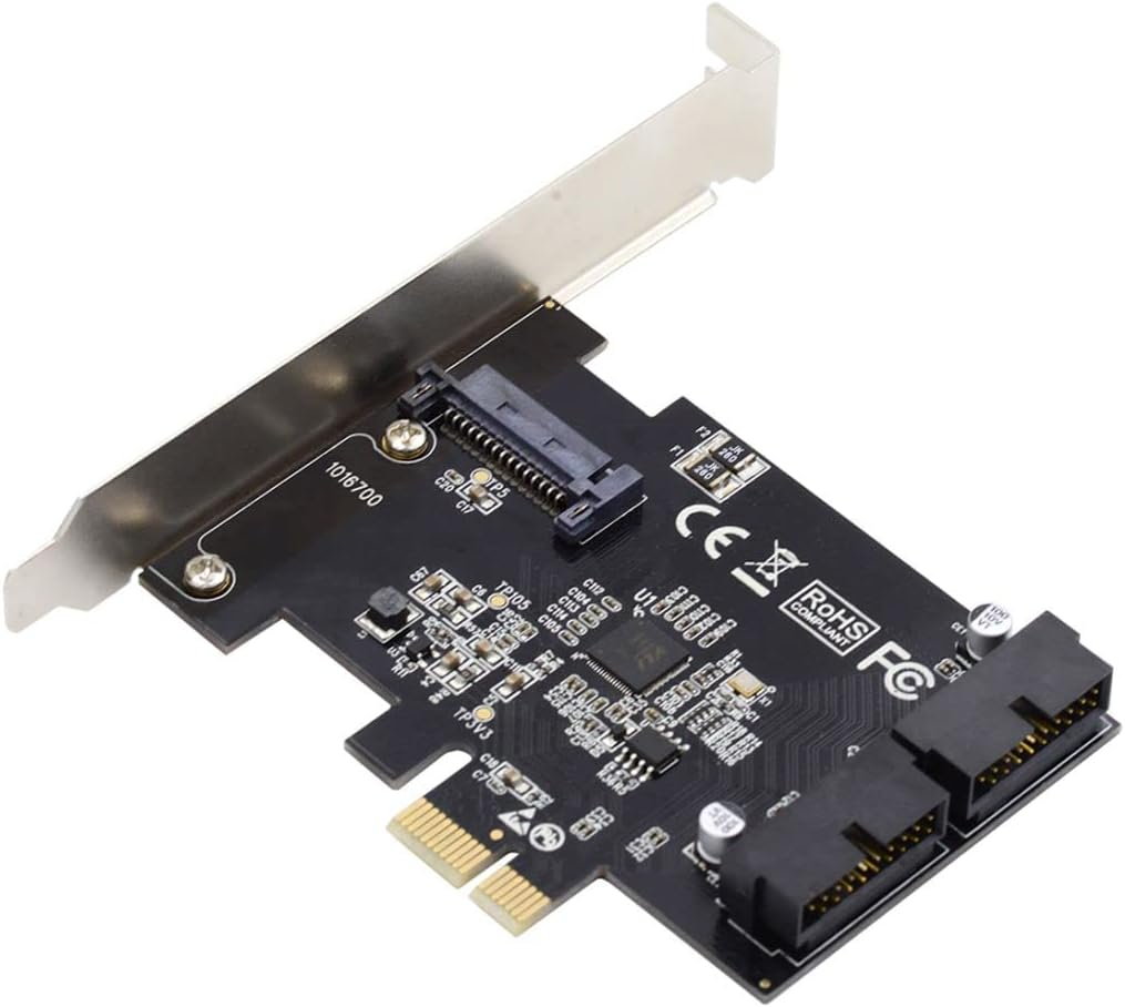 Chenyang USB 3.2 Gen2X2 Type-E Front Panel Socket to PCI-E 4X PCI Express Expansion Card Adapter