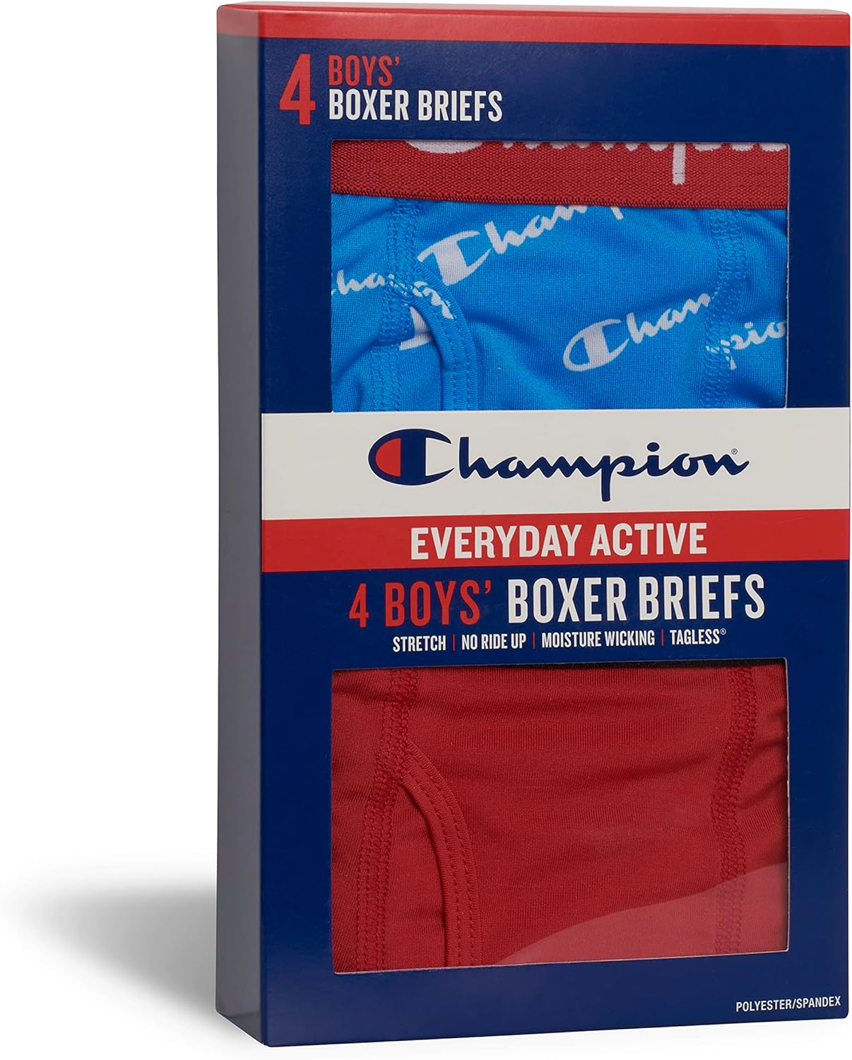 Champion Boys' Underwear, Everyday Active Stretch Boxer Briefs, Assorted 4-Pack image number 4