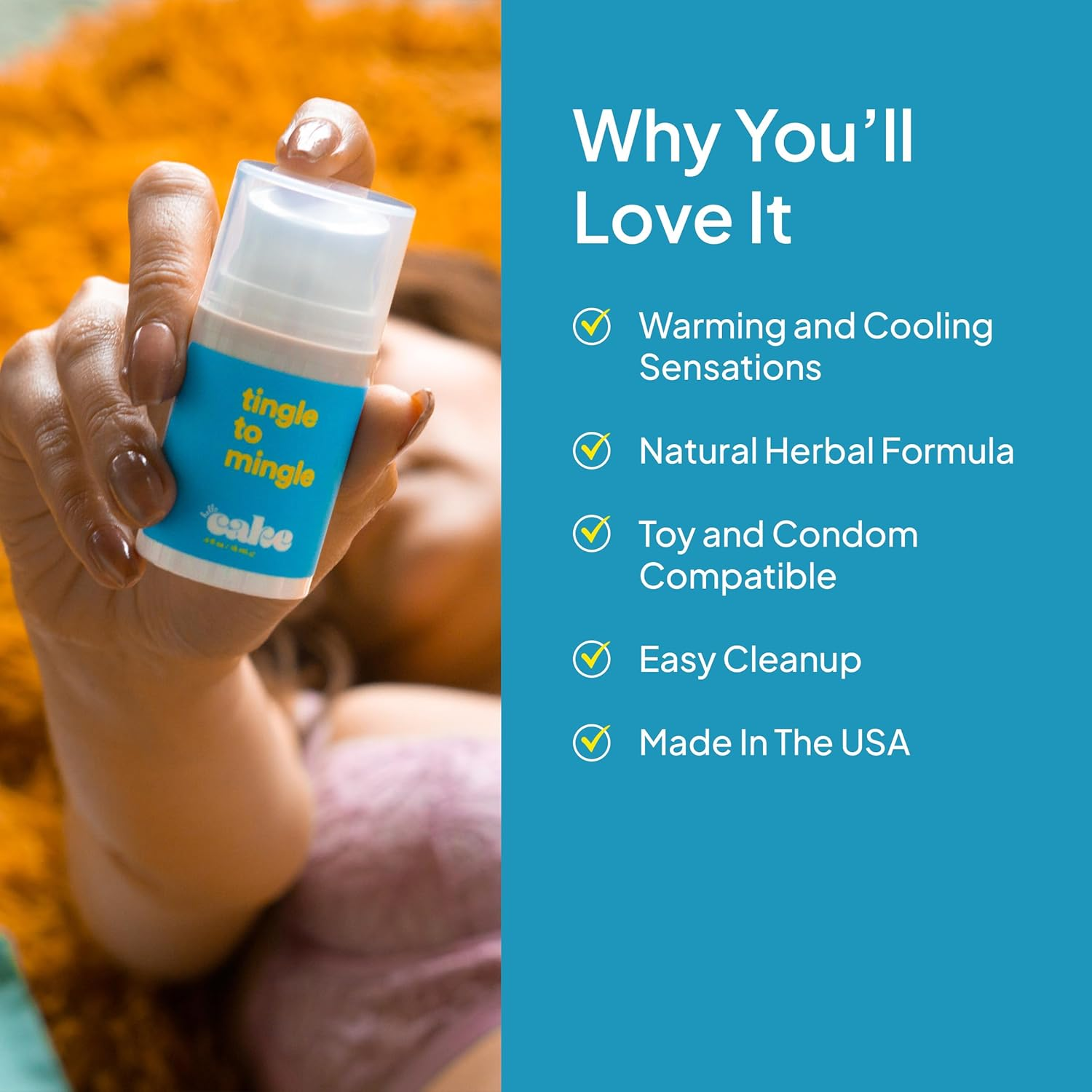 Hello Cake Tingle to Mingle, Tingling Arousal Serum for Her, Sexual Enhancers Made with Natural Extracts, Stimulating Sexual Enhancement for Vaginal Pleasure (0.5 Fl. Oz.). - Tingle To Mingle image number 2